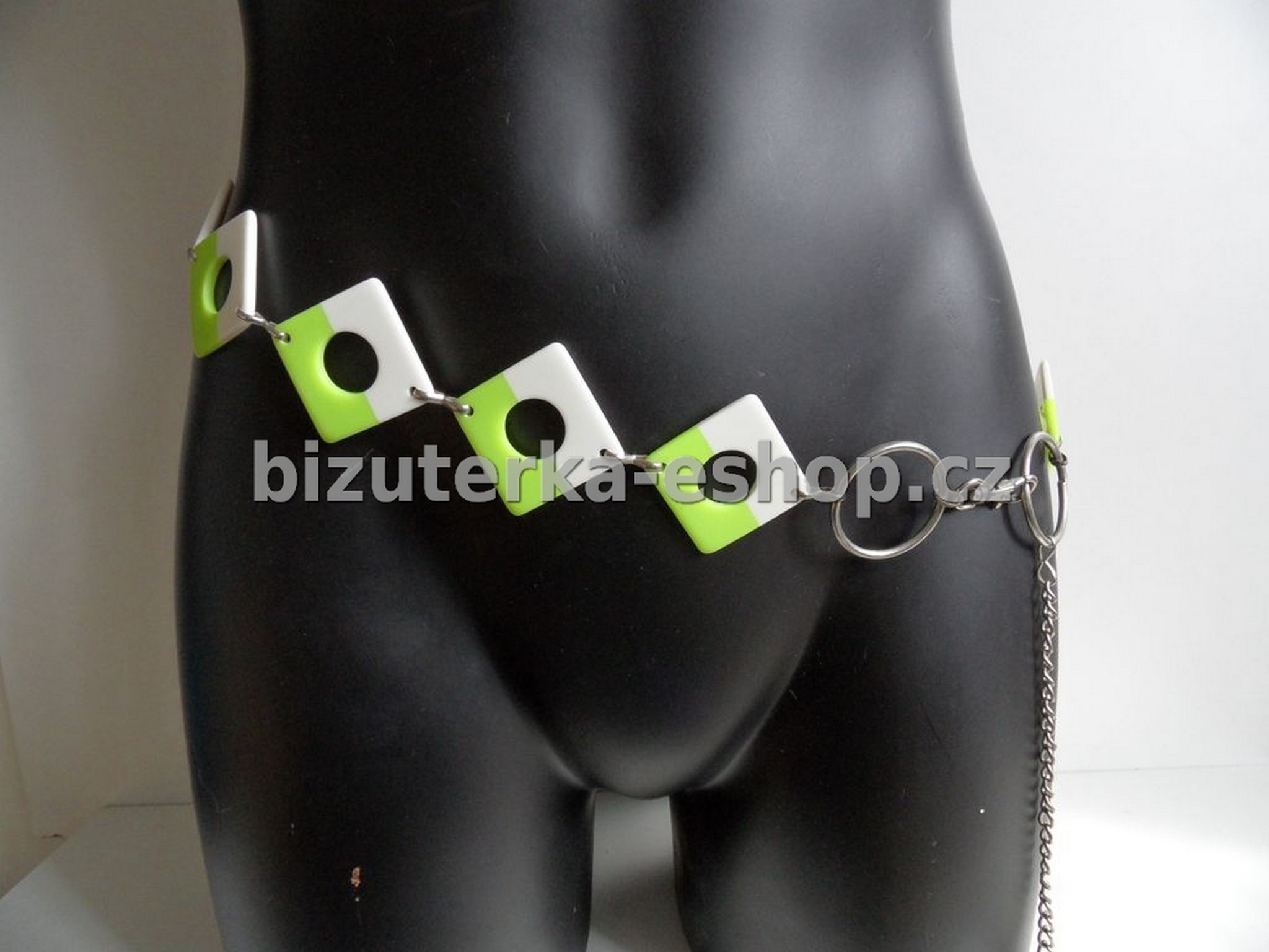 Pásek na boky bílo zelený BZ-04052
