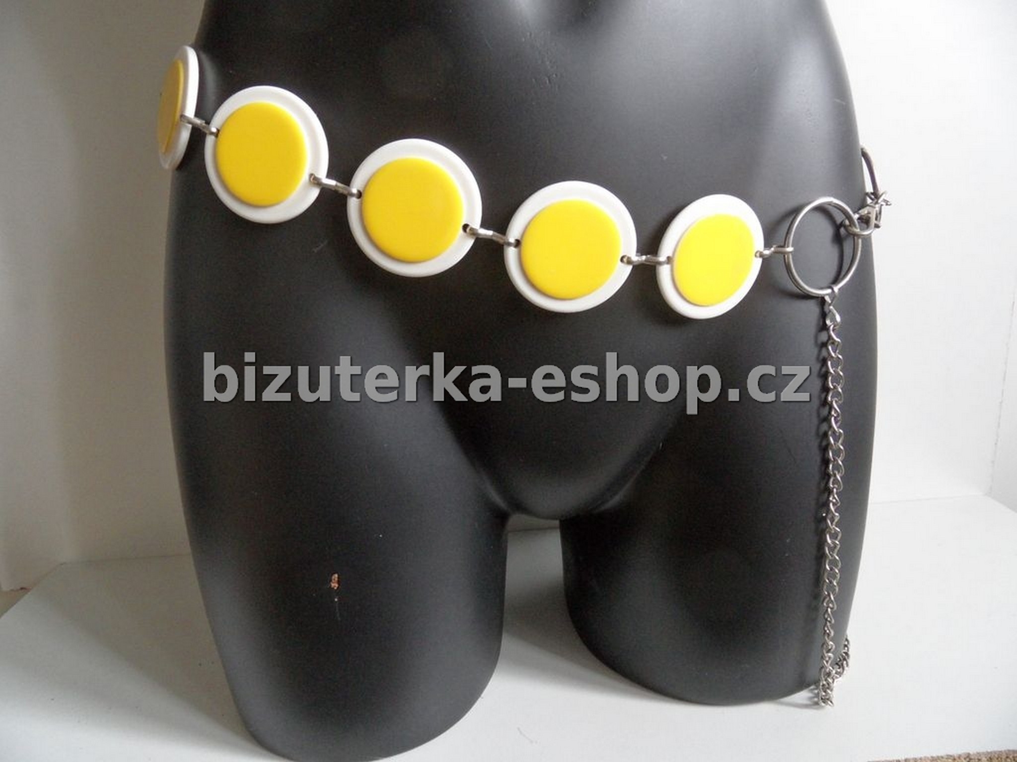 Pásek na boky bílo žlutý BZ-04054