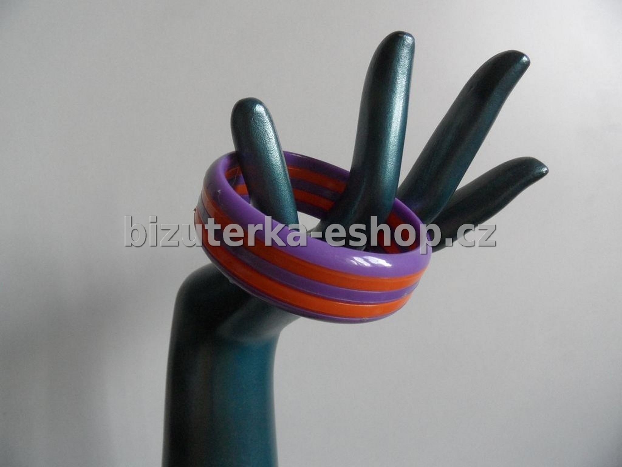 Náramek proužky oranžovo fialový BZ-04099