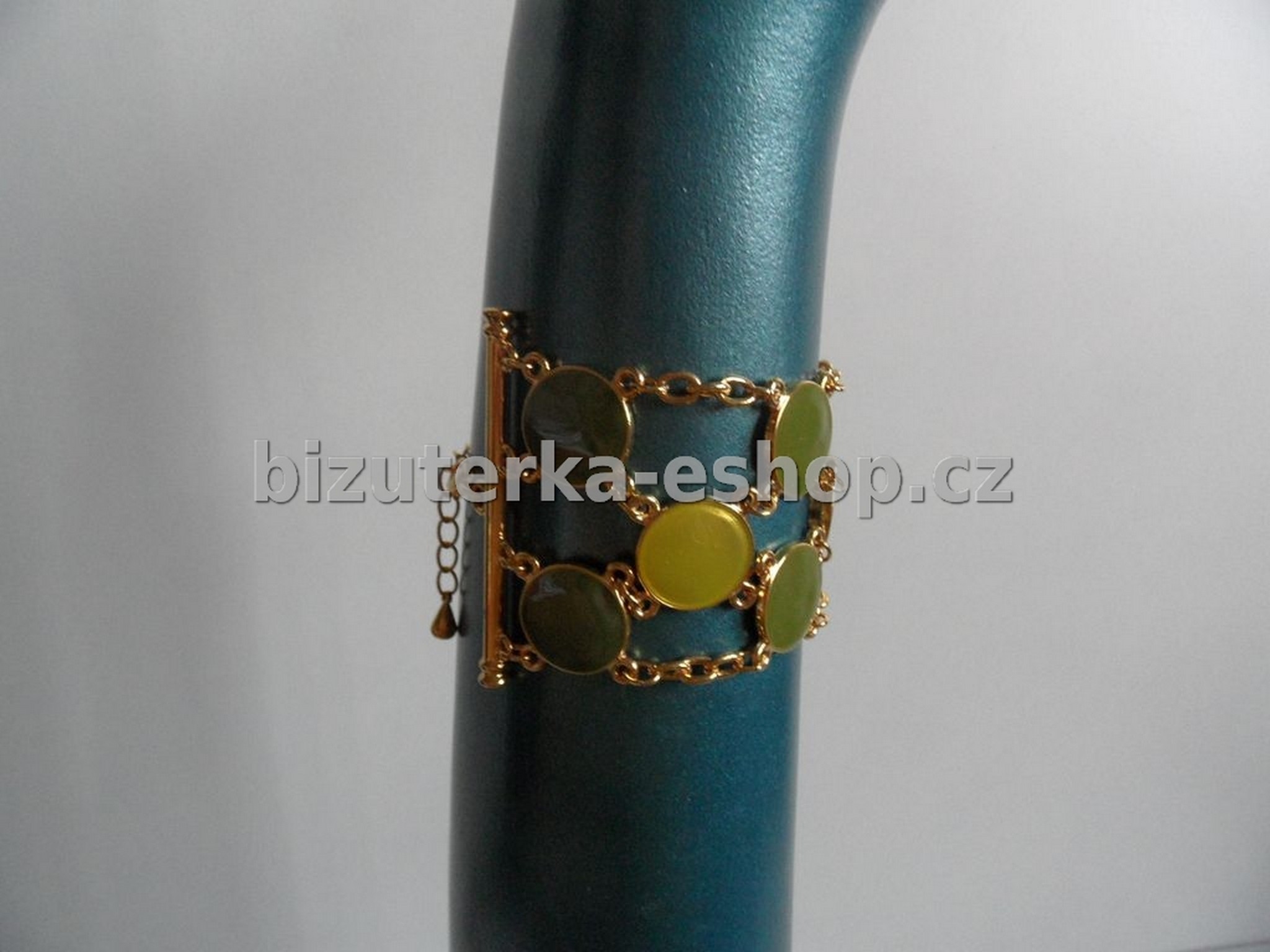 Náramek zlato zelený BZ-04134