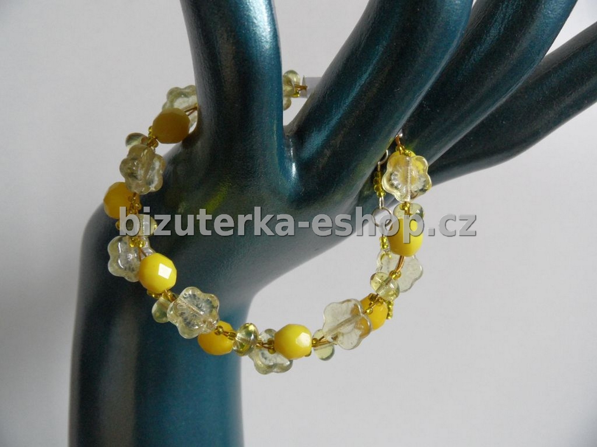 Náramek z perliček žlutý BZ-04296