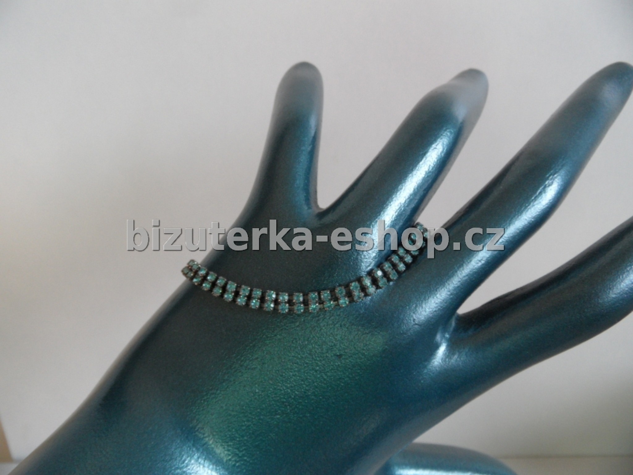 Náramek štrasový tyrkysový BZ-04325