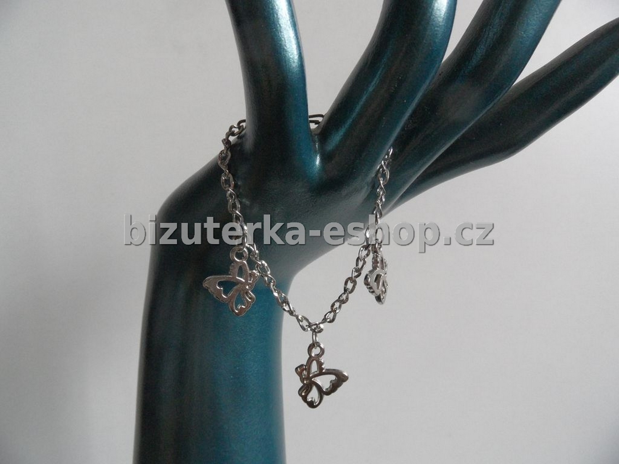 Náramek s motýlky stříbrný BZ-04339