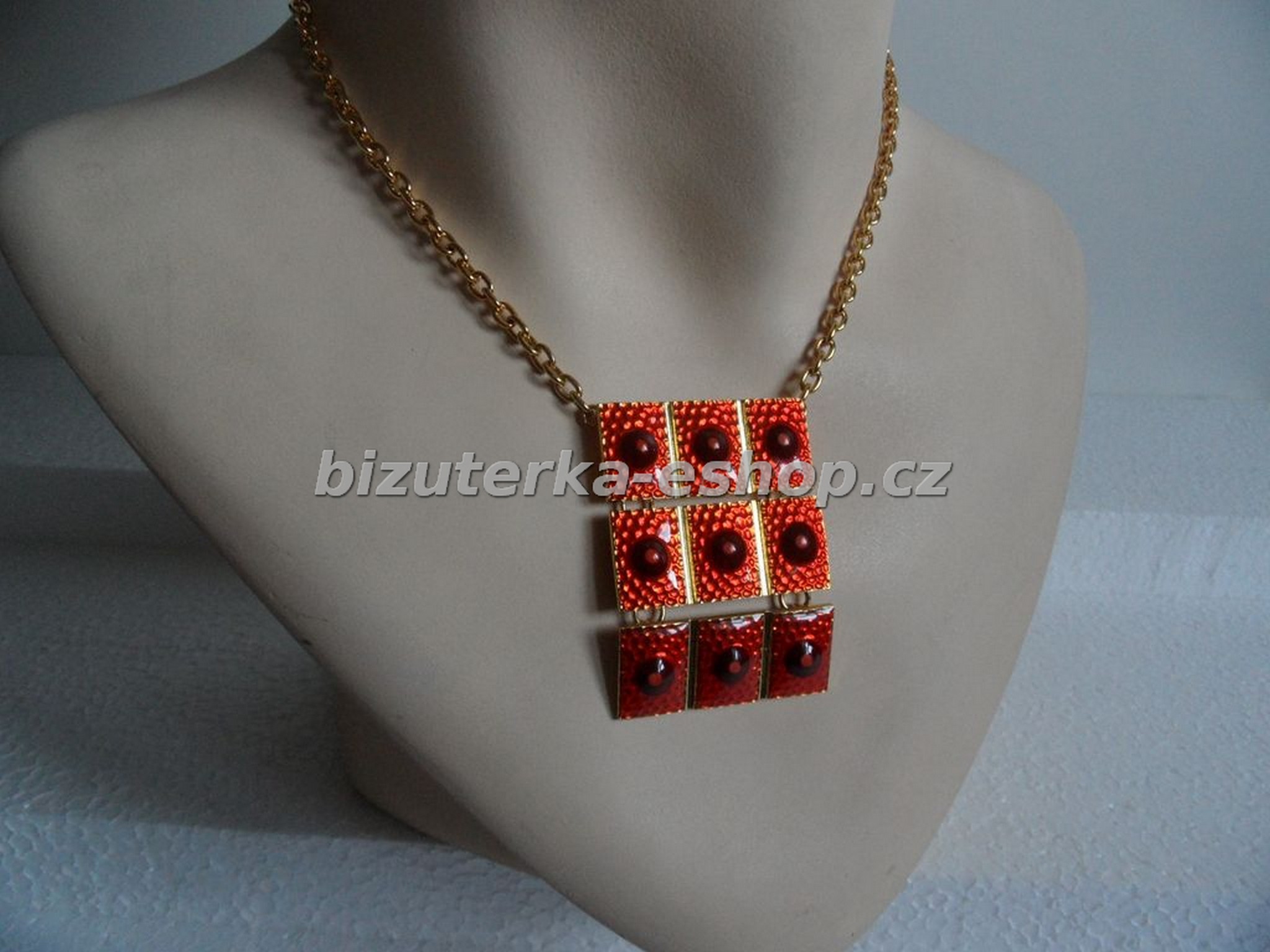 Náhrdelník zlato oranžový BZ-04456
