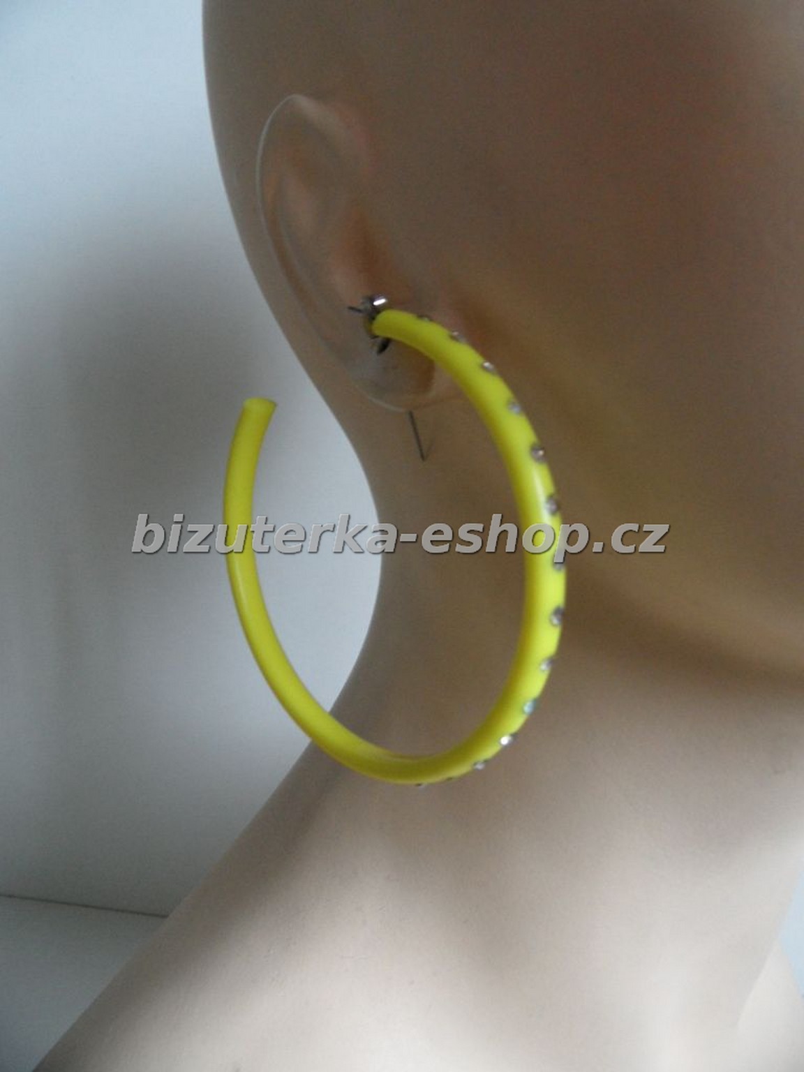 Naušnice kruhy s kamínky žluté BZ-04486