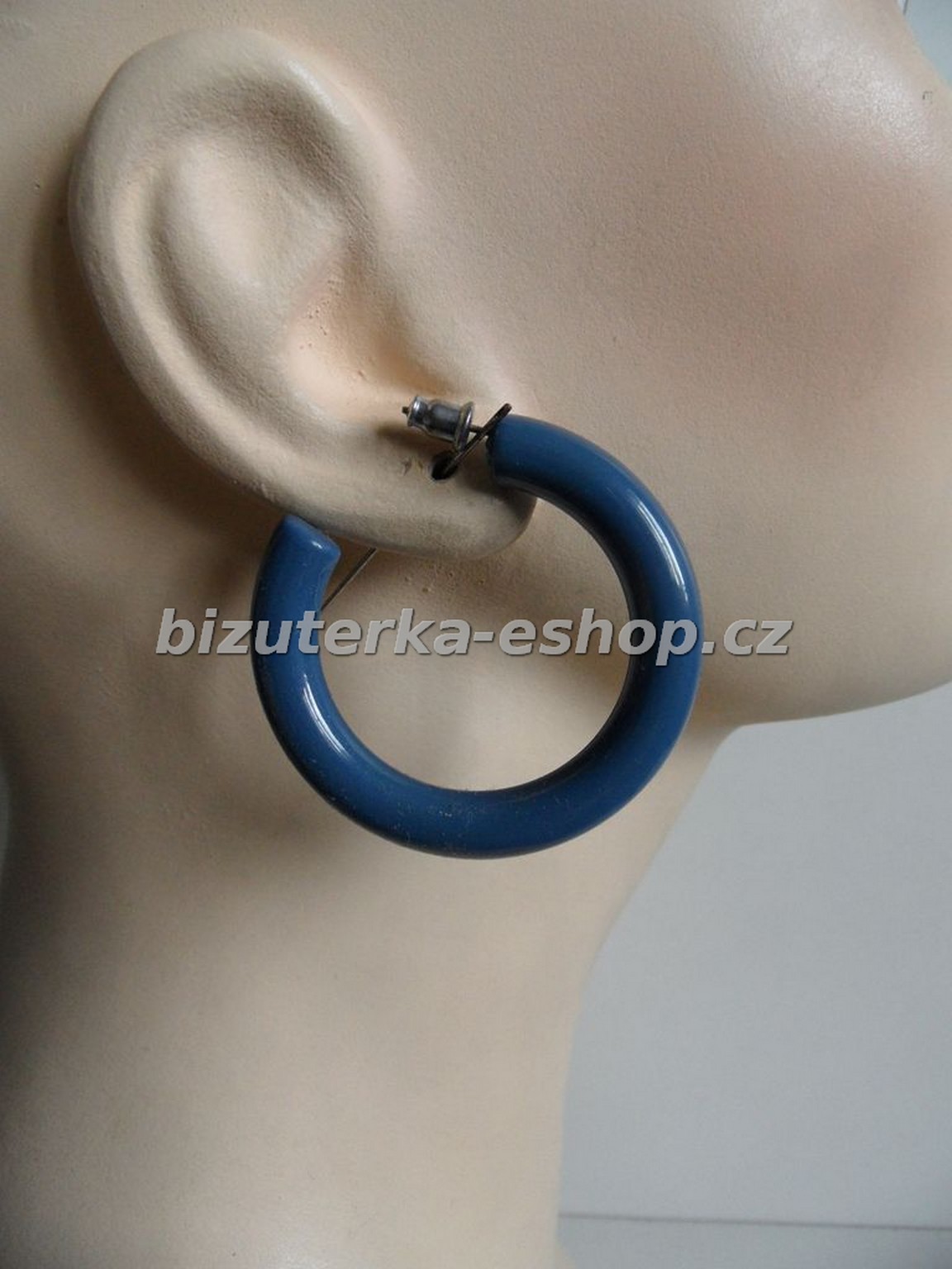 Naušnice kruhy tmavě modré BZ-04493
