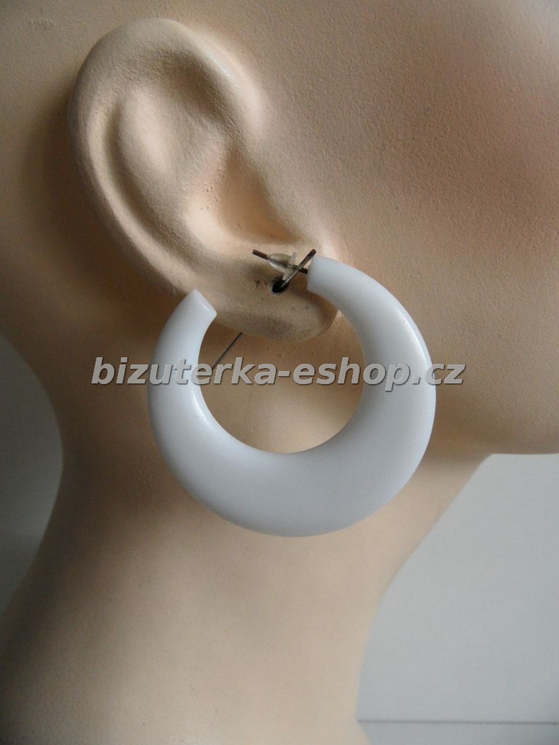 Naušnice kruhy bílé BZ-04501