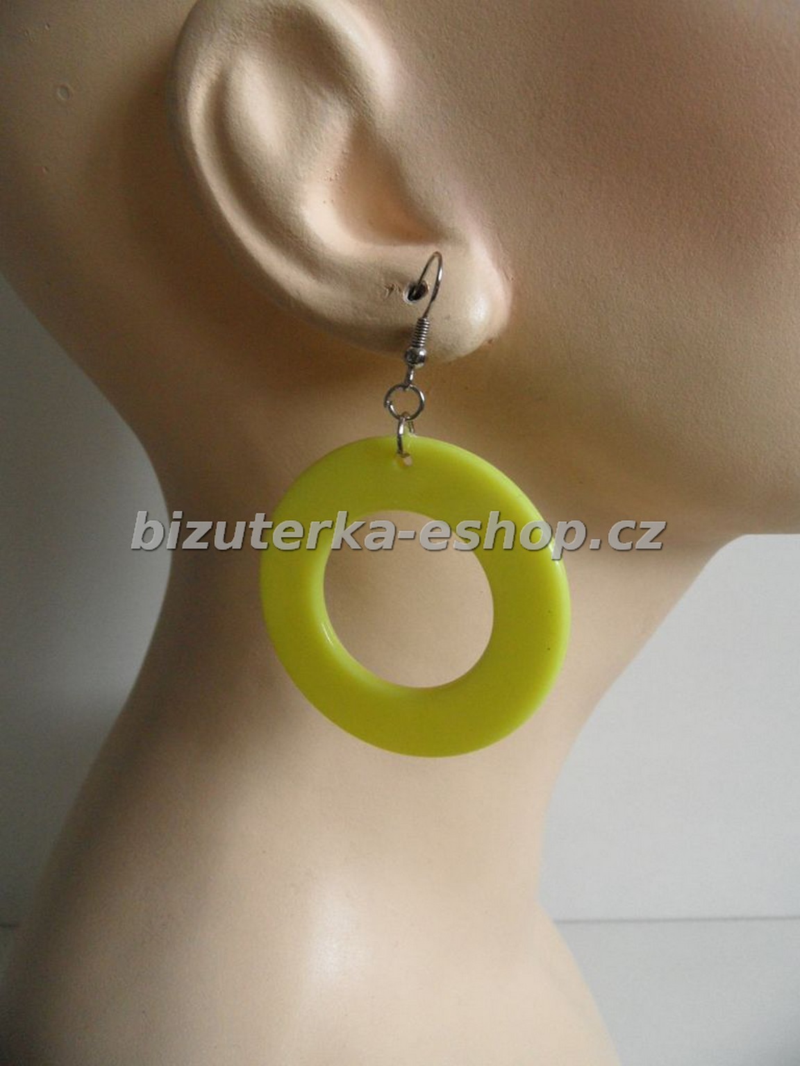 Naušnice závěsné kruhy žluté BZ-04510