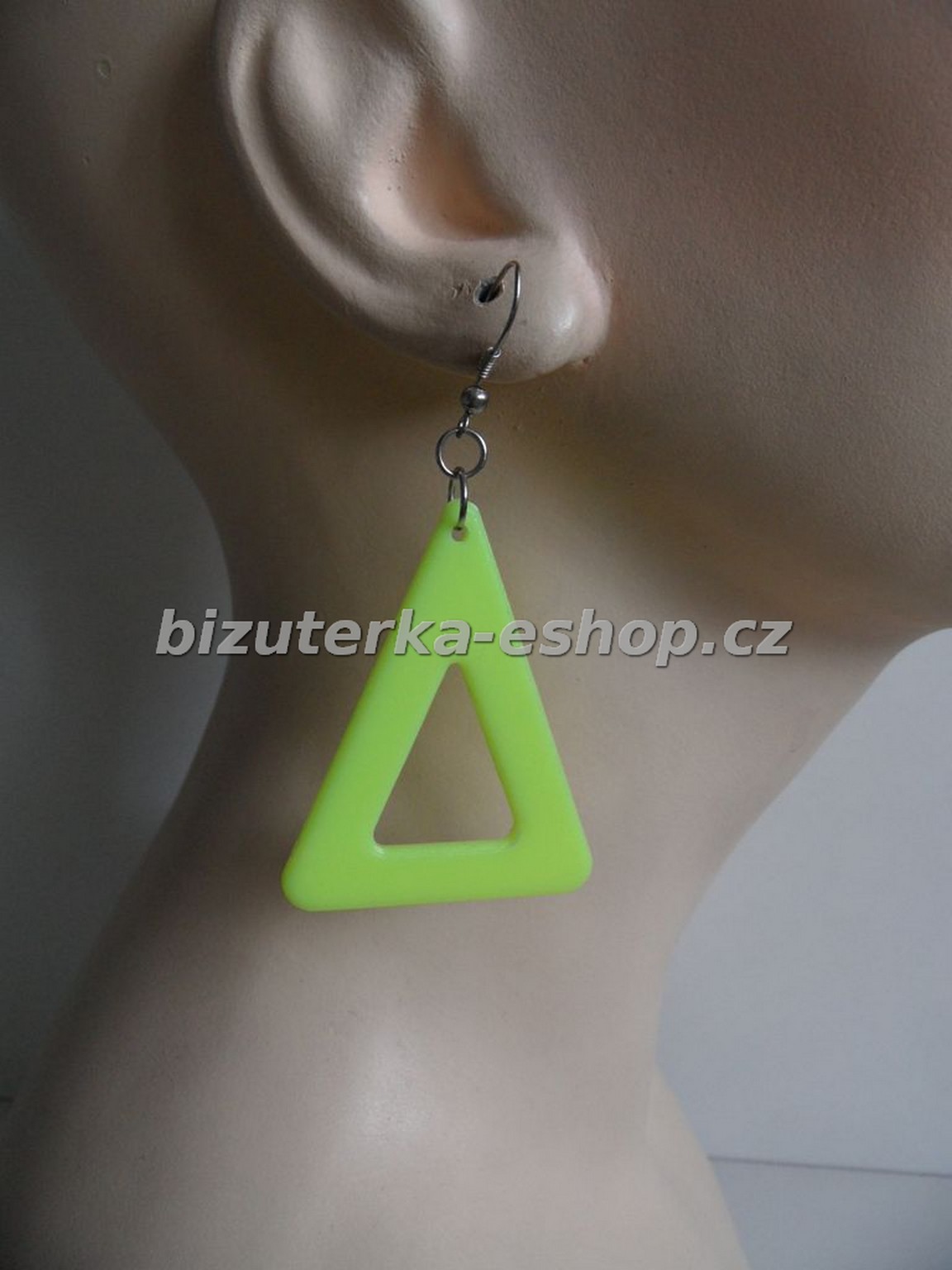 Naušnice závěsné trojúhelníky žluté BZ-04525