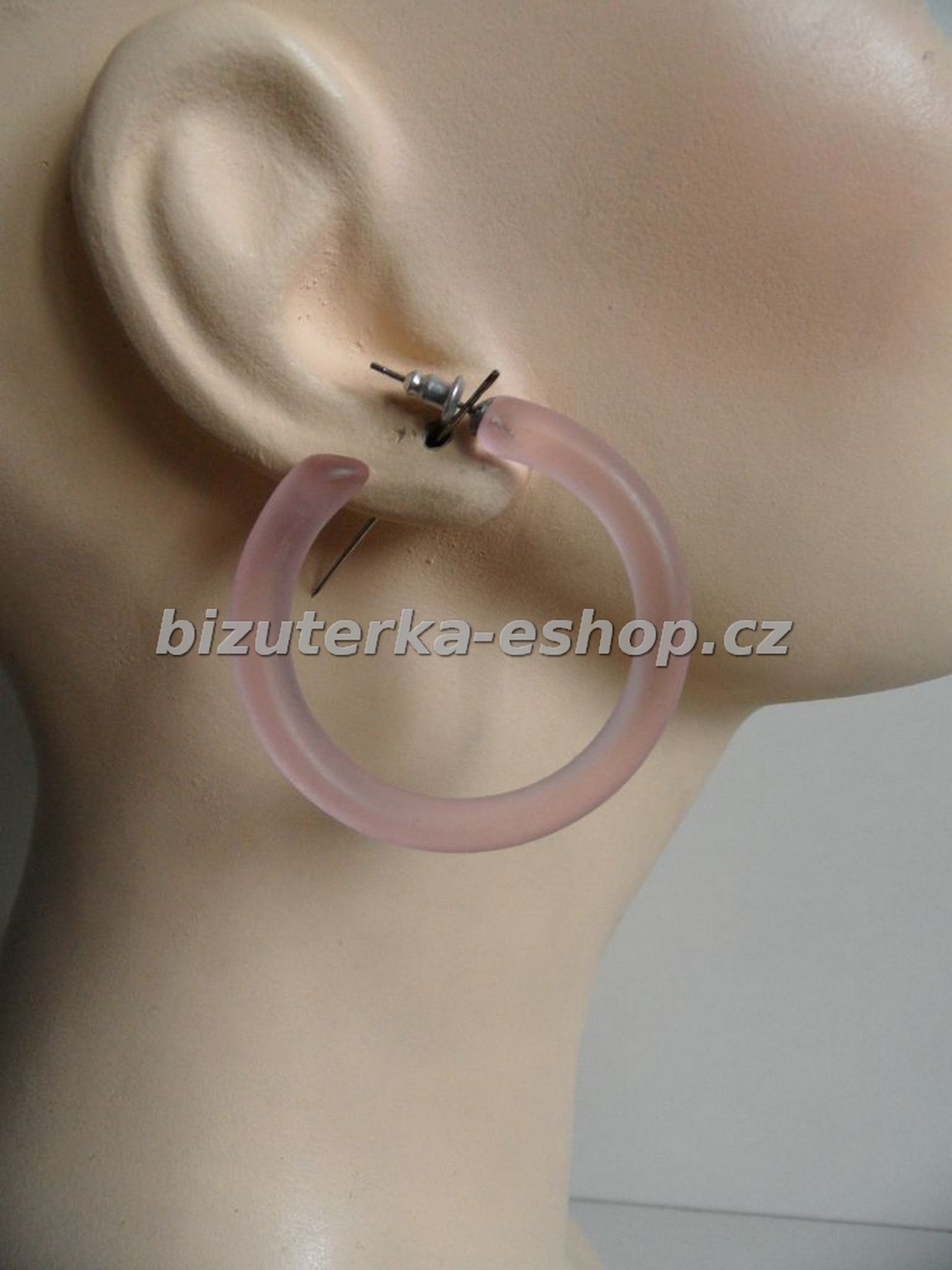 Naušnice kruhy světle růžové BZ-04533