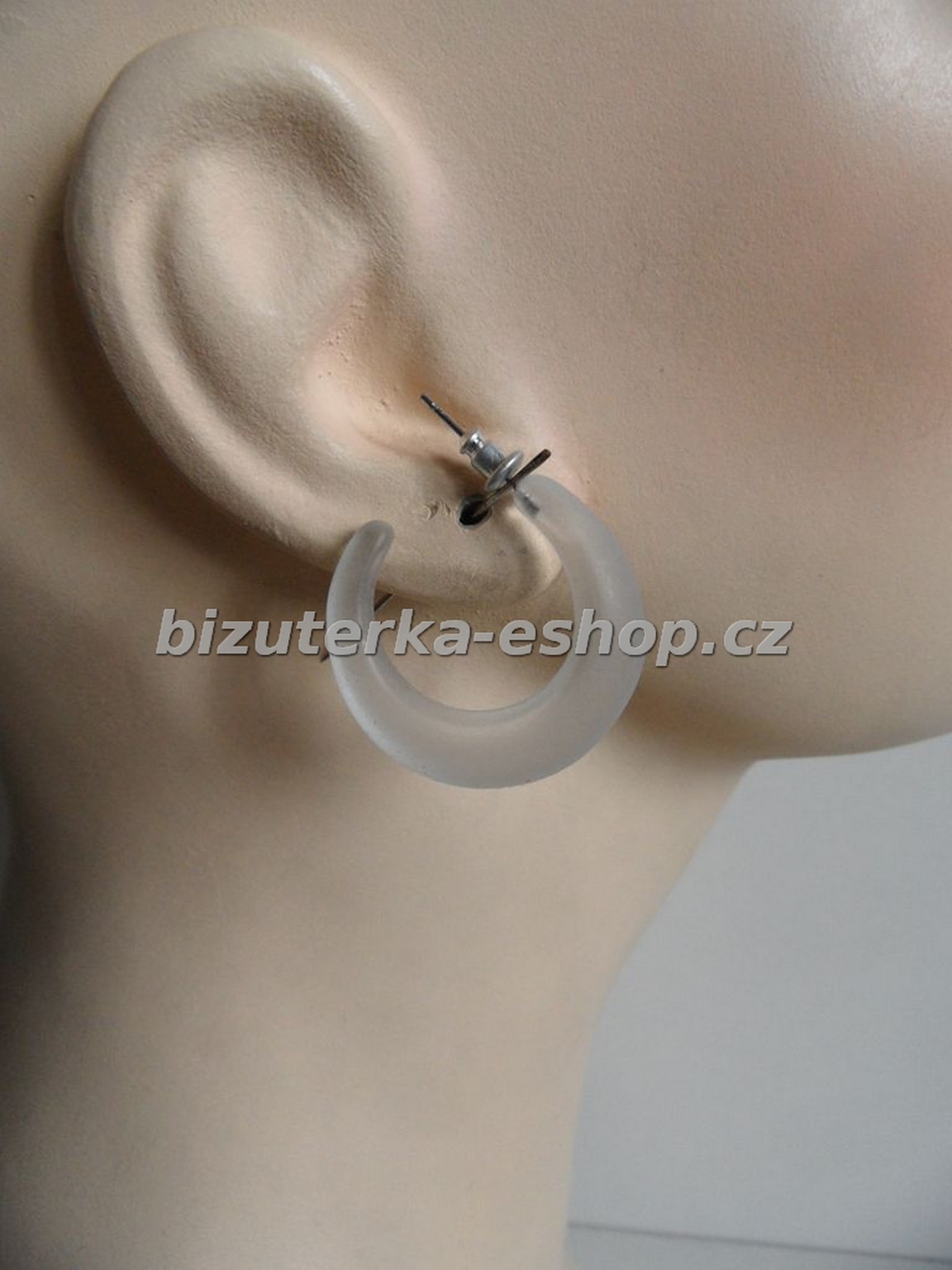 Naušnice kruhy průhledné matné BZ-04574