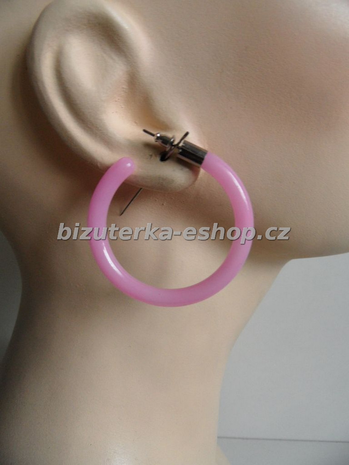 Naušnice kruhy světle růžové BZ-04584