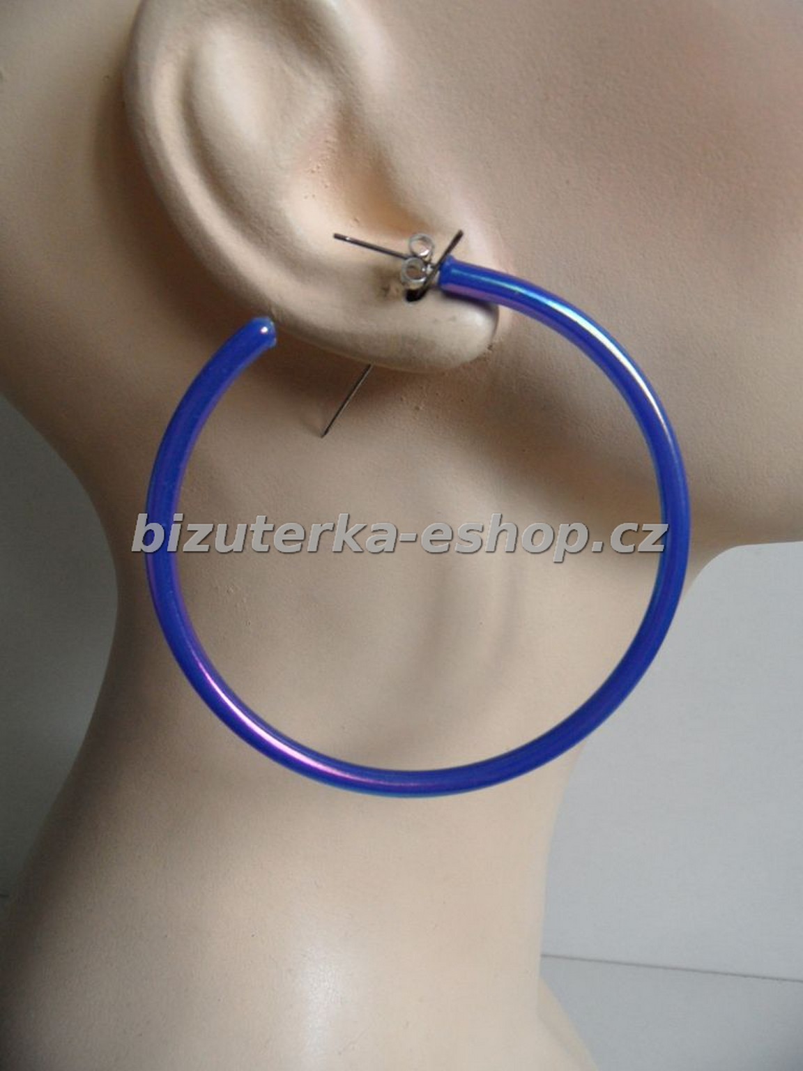 Naušnice kruhy modré duhové BZ-04591
