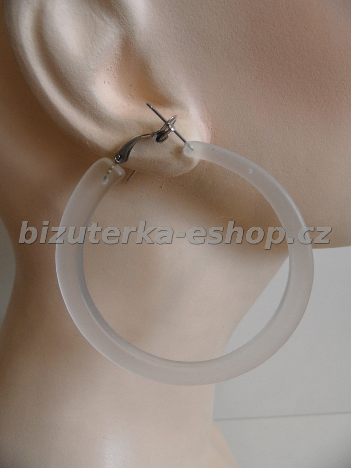 Naušnice kruhy průhledné matné BZ-05387