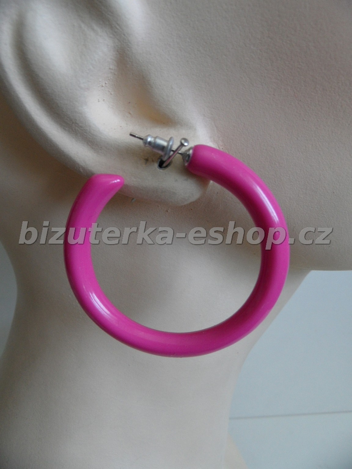 Naušnice kruhy tmavě růžové BZ-05394