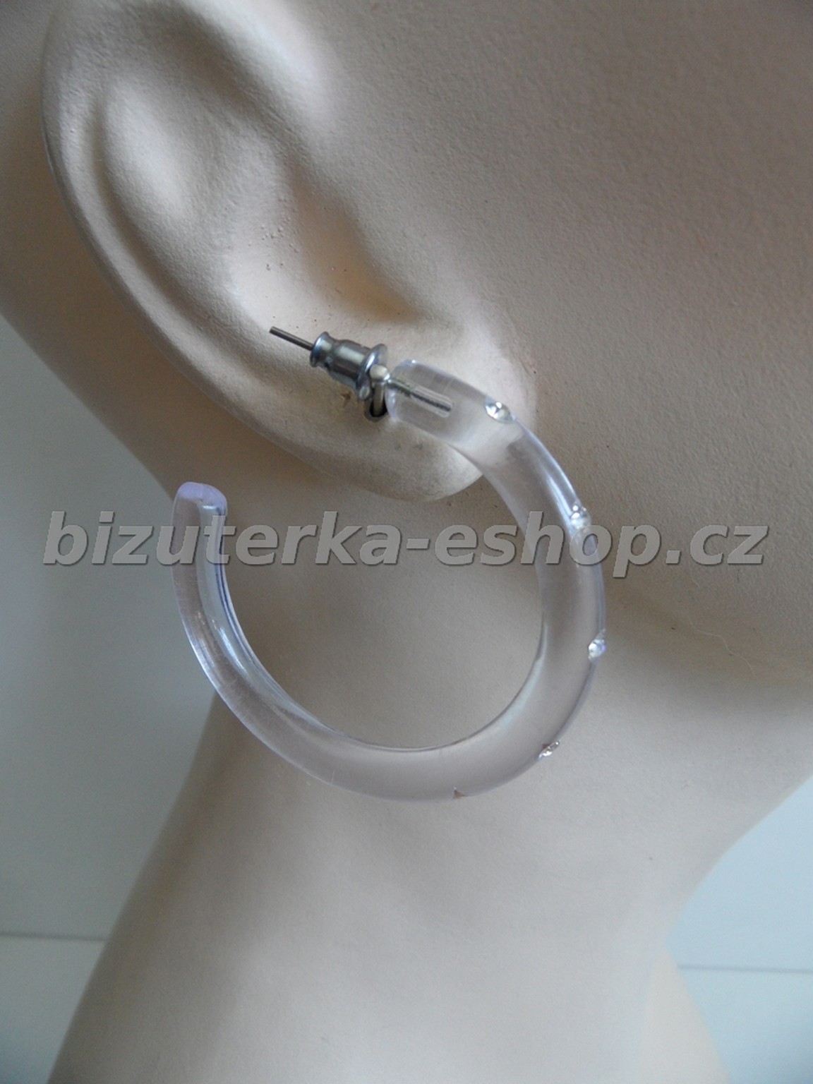 Naušnice kruhy s kamínky průhledné BZ-05403