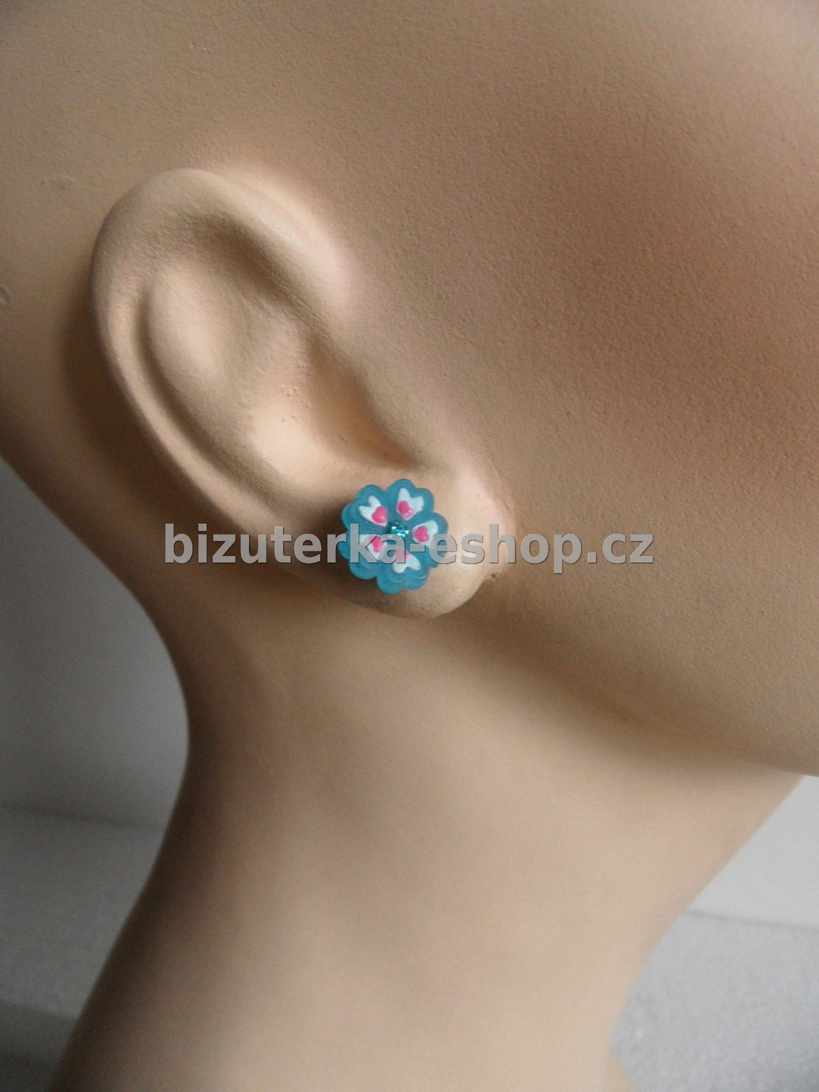 Naušnice modré kytičky BZ-03192