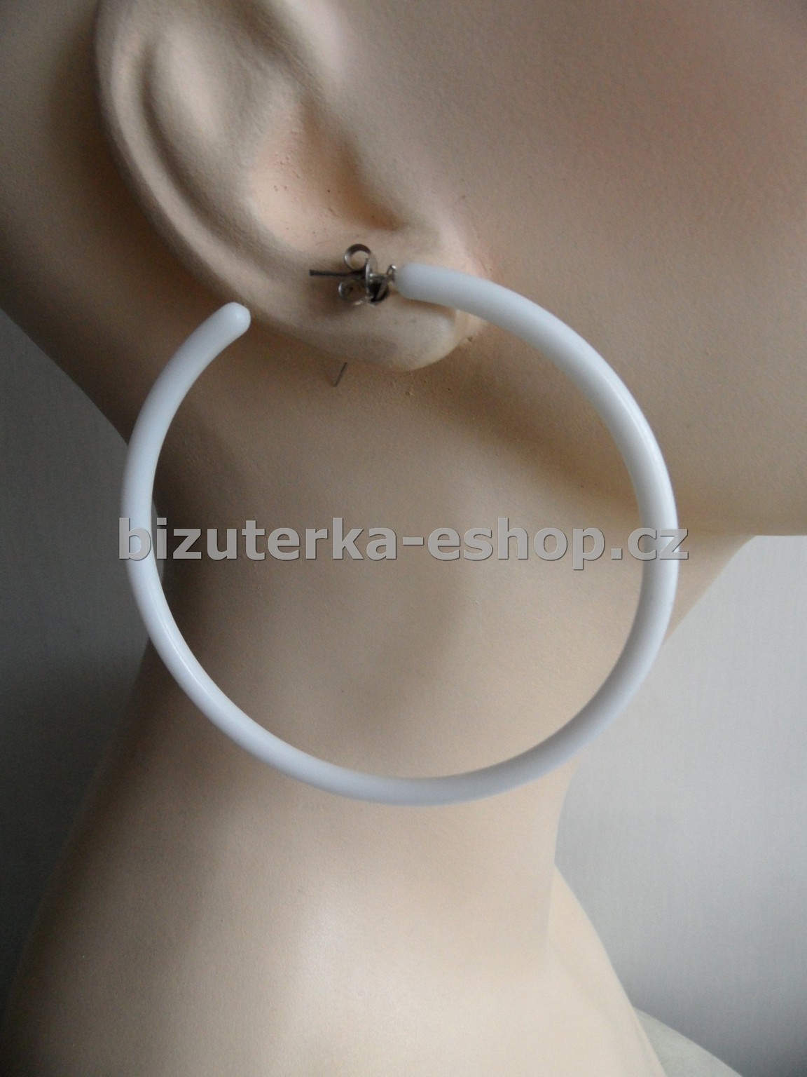 Naušnice kruhy bílé BZ-05675