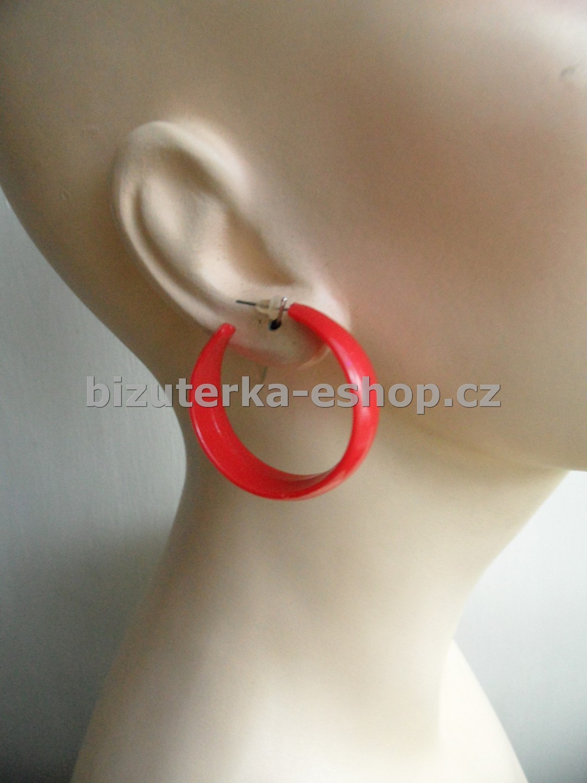 Naušnice kruhy červené široké BZ-05729