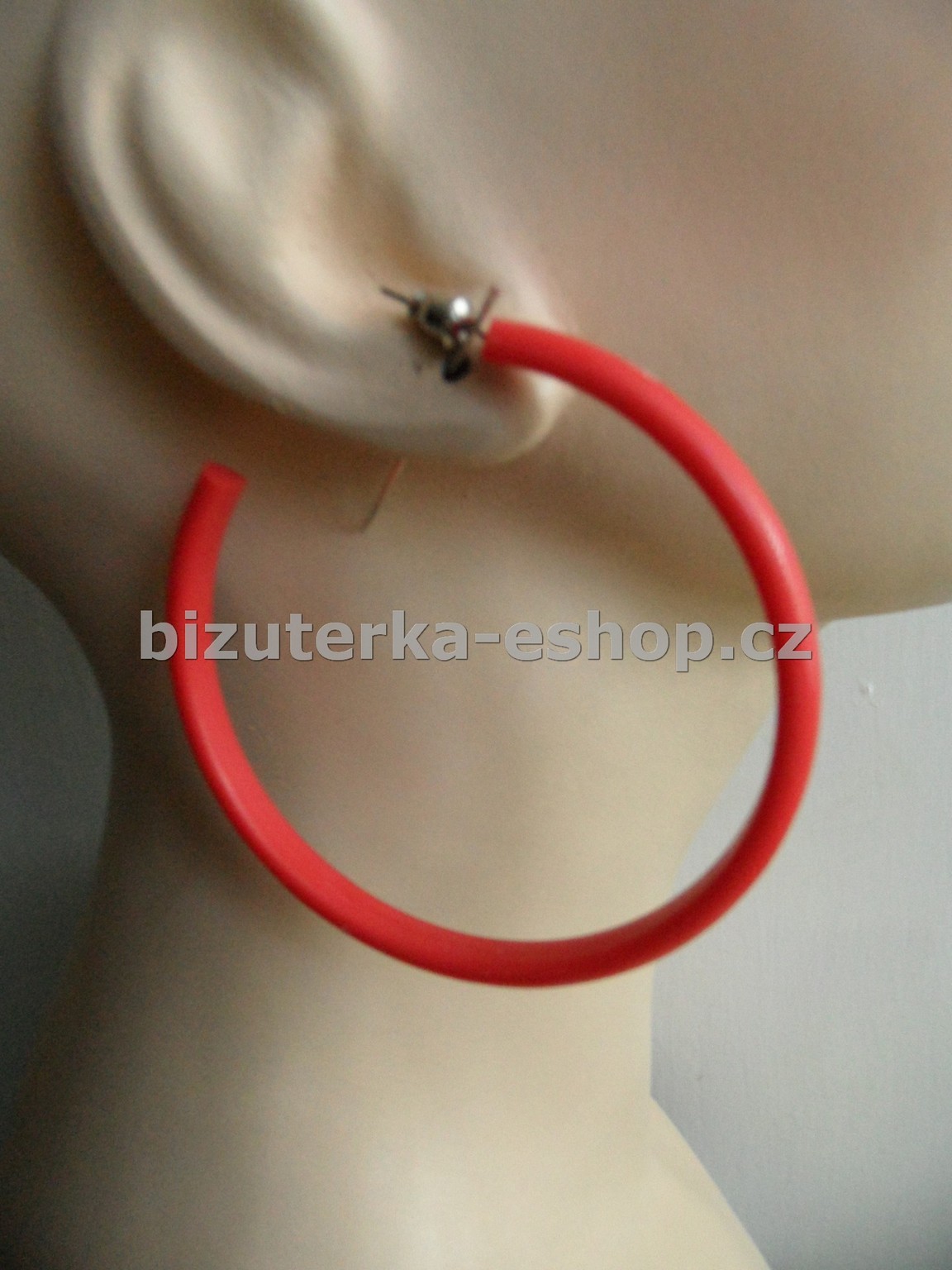 Naušnice kruhy červenooranžové BZ-05737