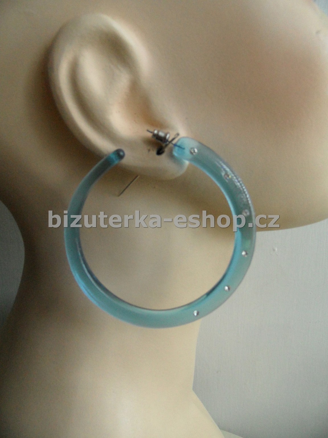Naušnice kruhy s kamínky modré BZ-05759