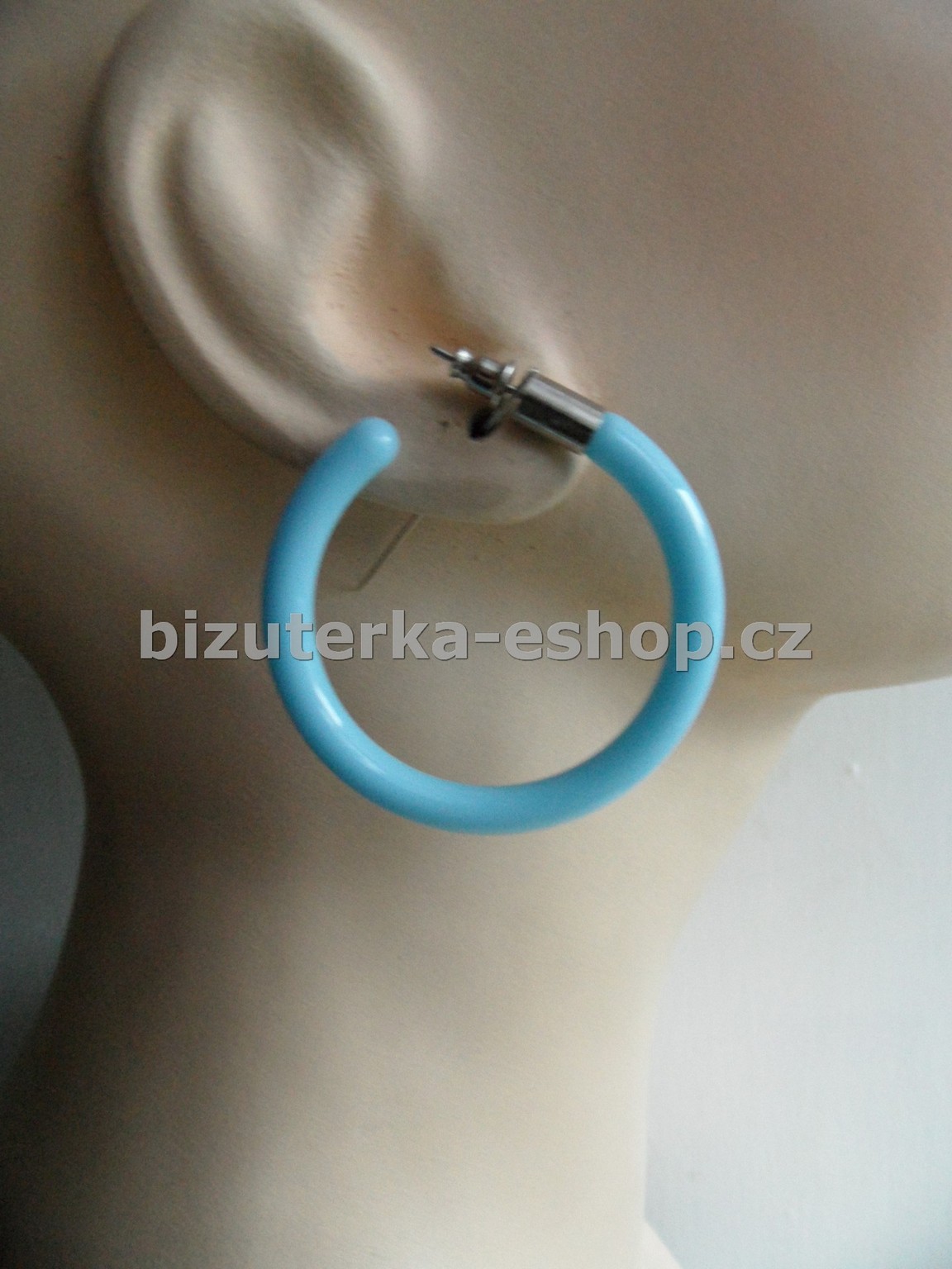 Naušnice kruhy světle modré BZ-05770