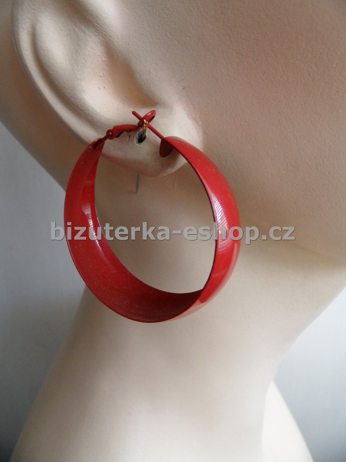 Naušnice kruhy červené široké BZ-05816