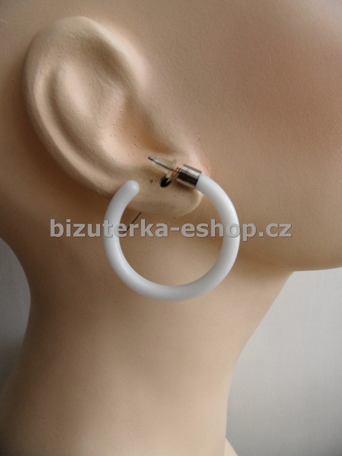 Naušnice kroužky bílé BZ-05833