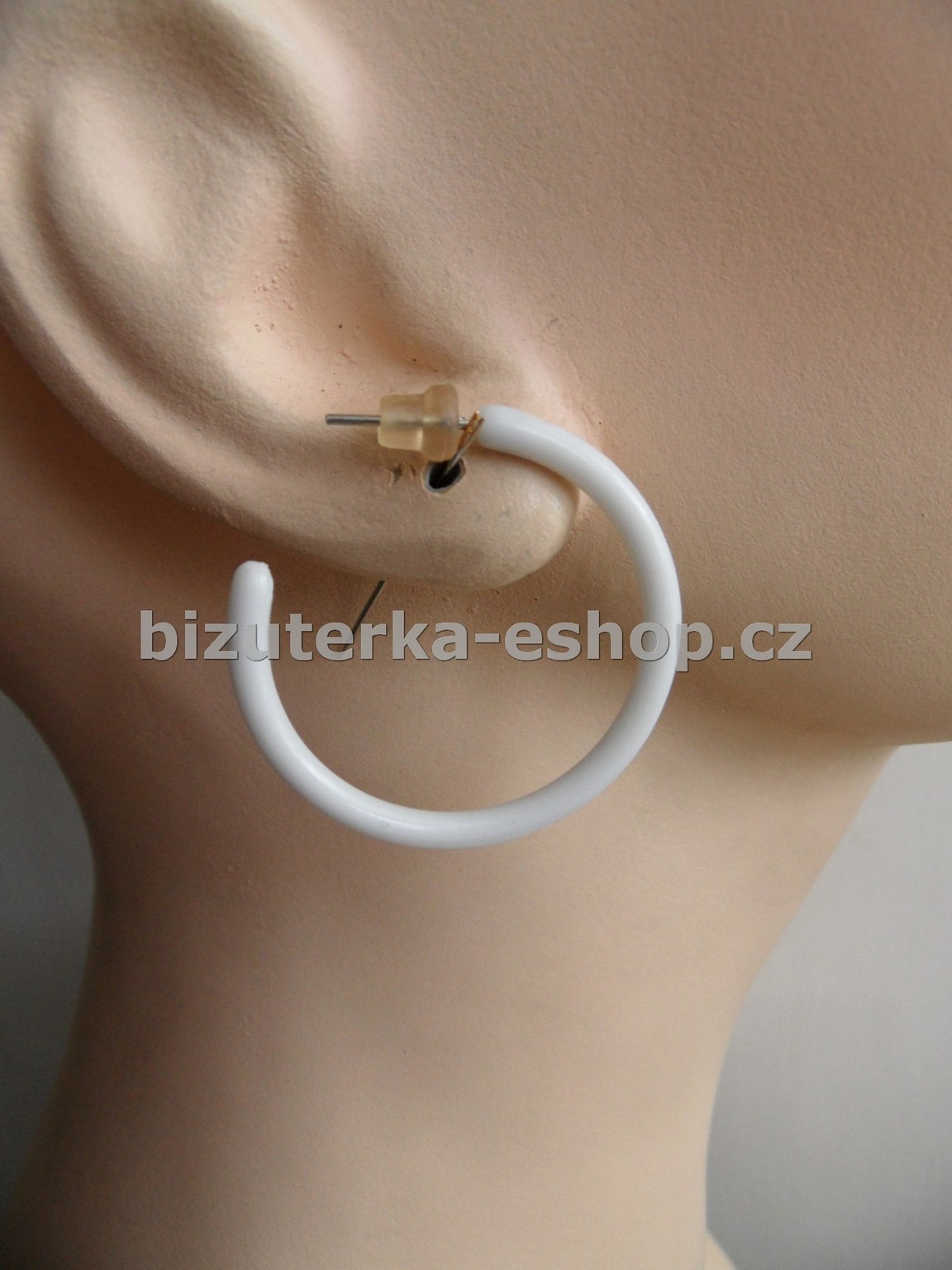 Naušnice kroužky bílé BZ-05845
