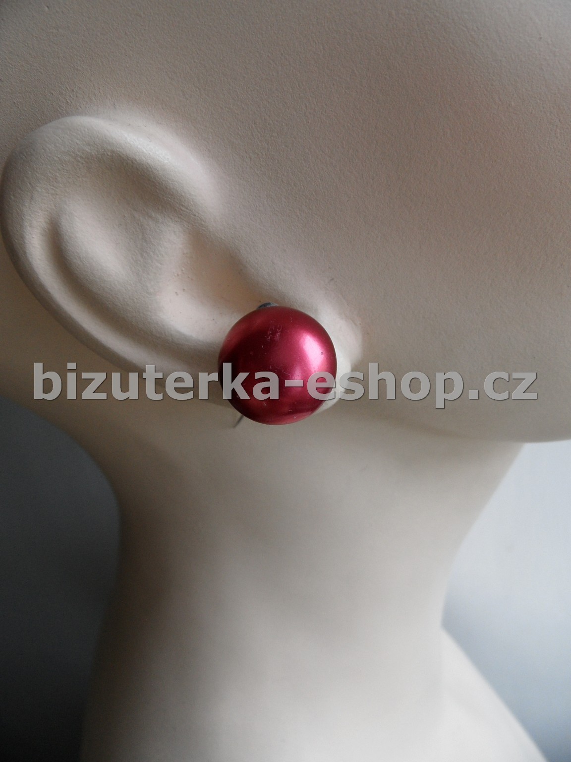 Naušnice klipsy červené perleťové BZ-05904