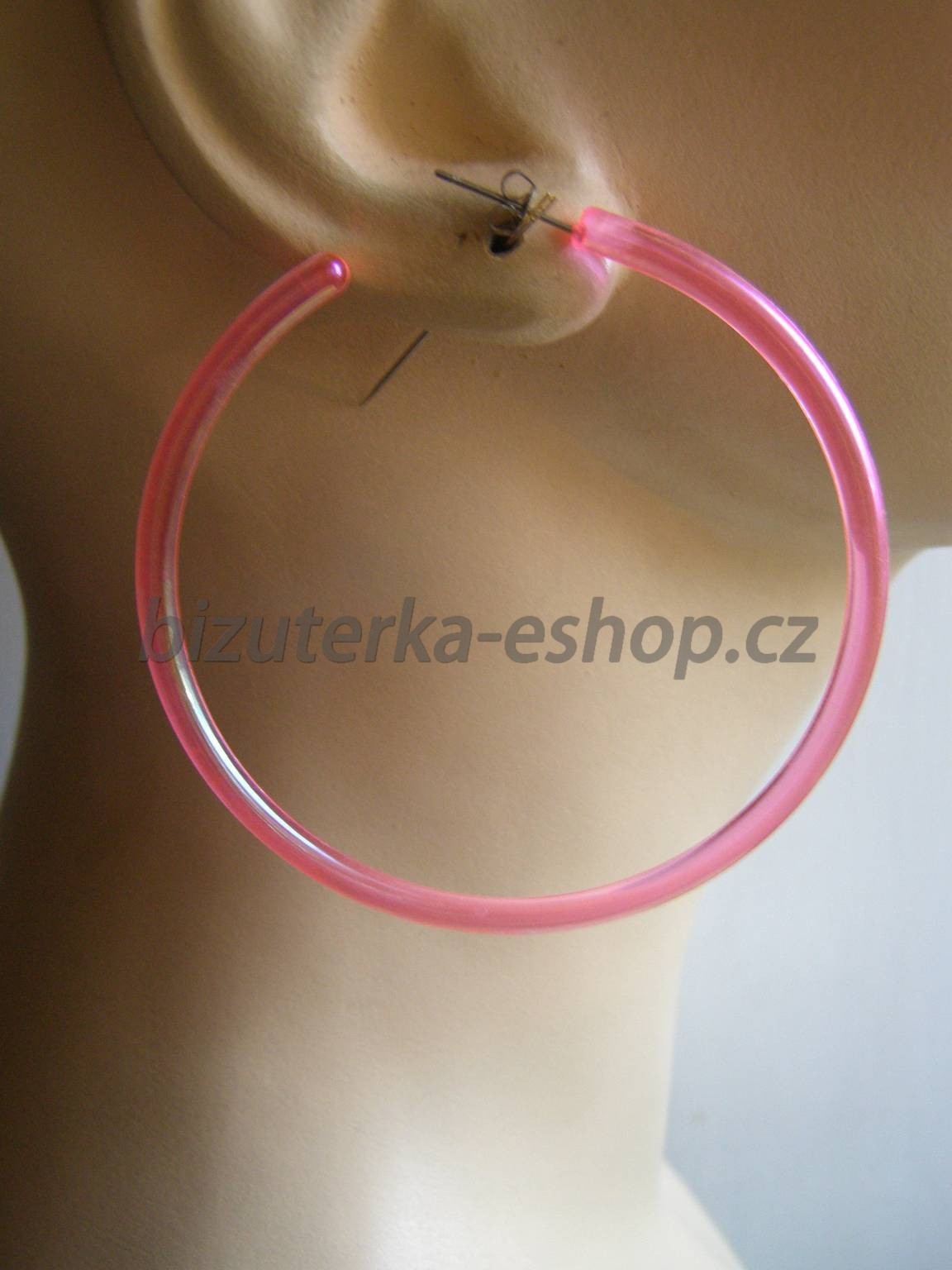 Naušnice kruhy růžové průhledné duhové BZ-05961