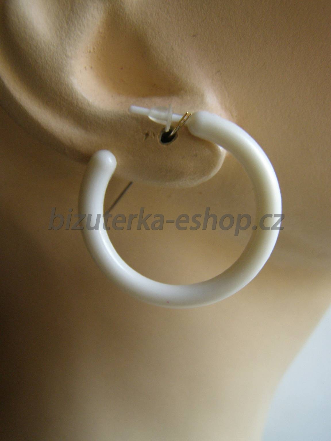 Naušnice kroužky bílé BZ-05965