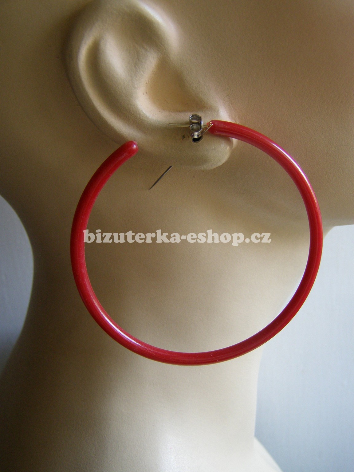 Naušnice kruhy červené BZ-06048