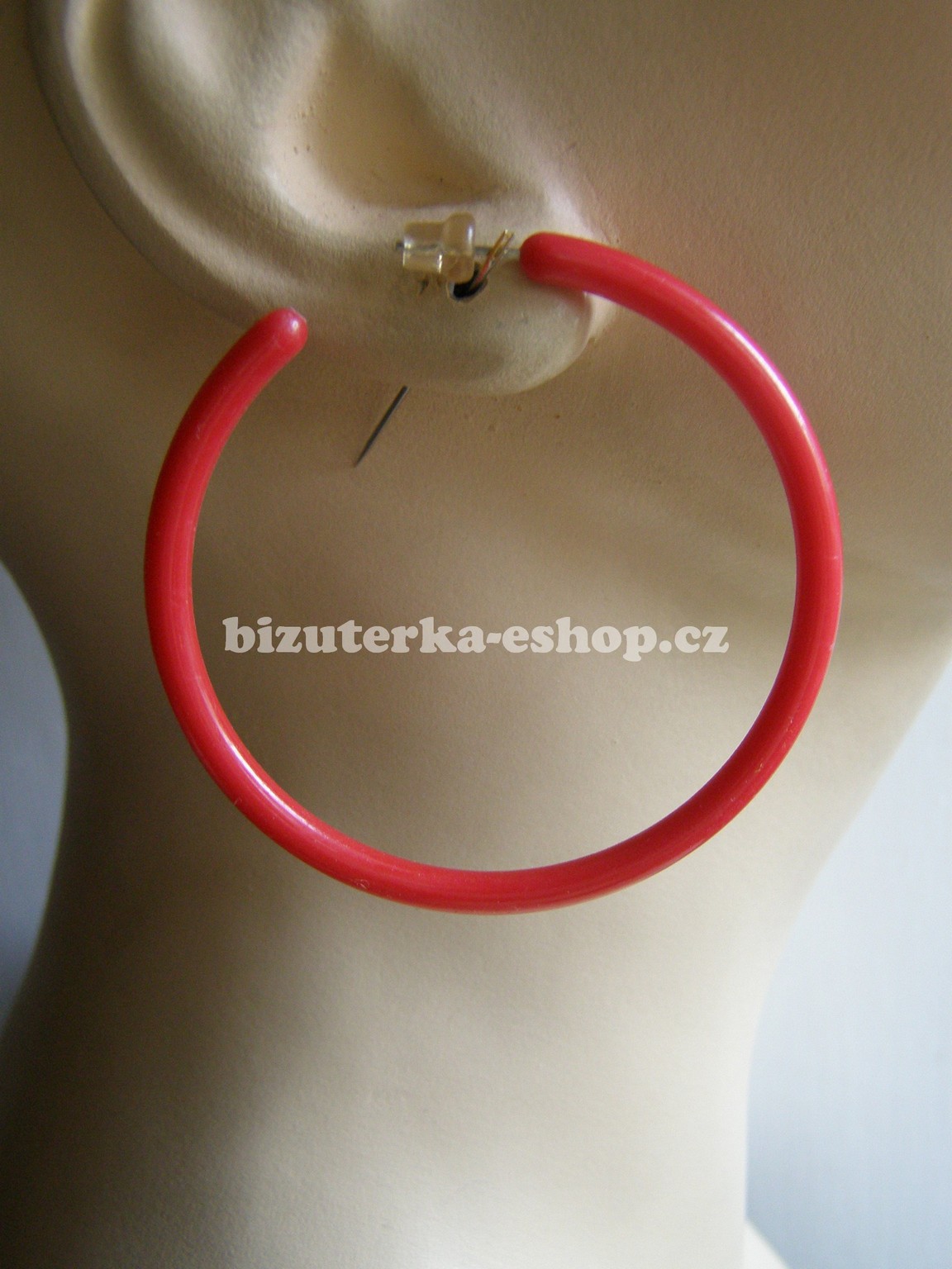 Naušnice kruhy červené BZ-06078