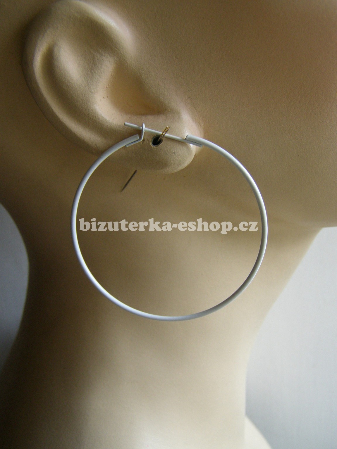 Naušnice kruhy bílé BZ-06079