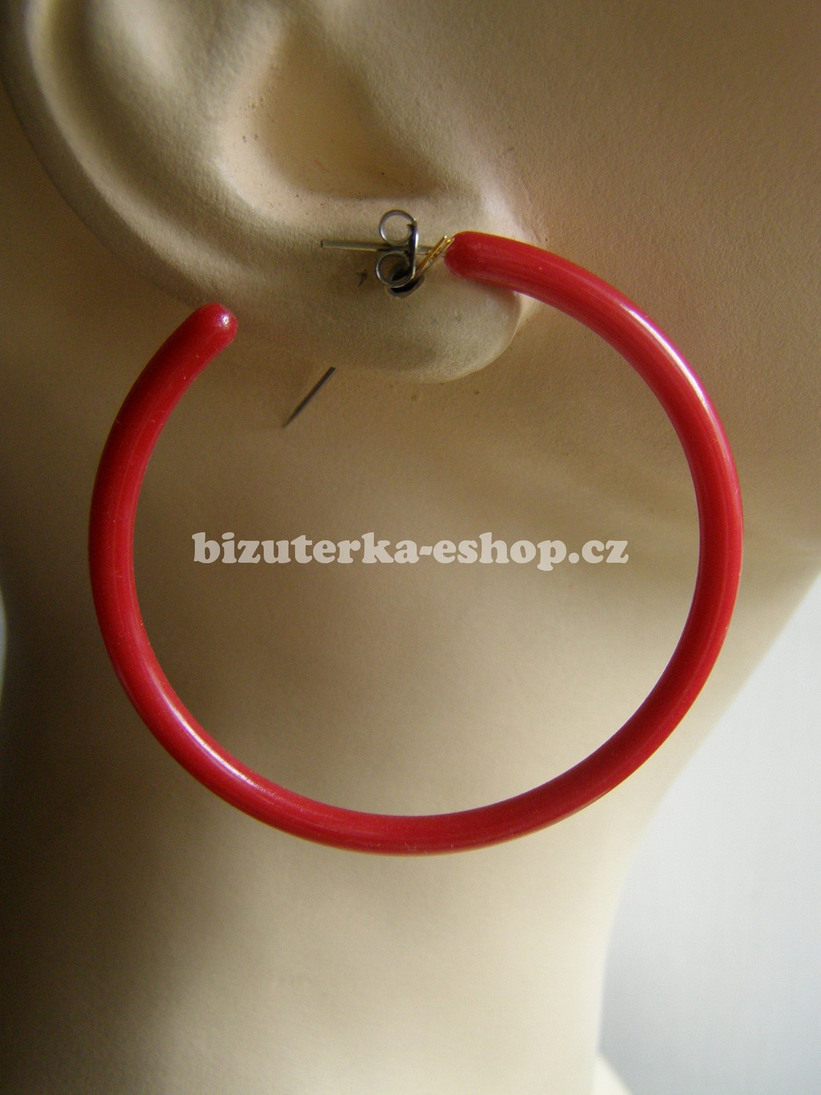 Naušnice kruhy červené BZ-06086