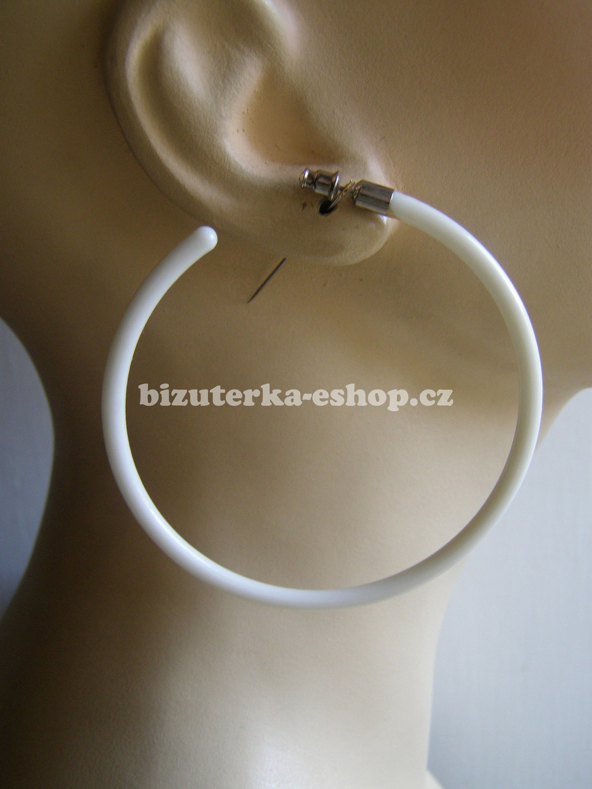 Naušnice kruhy bílé BZ-06087