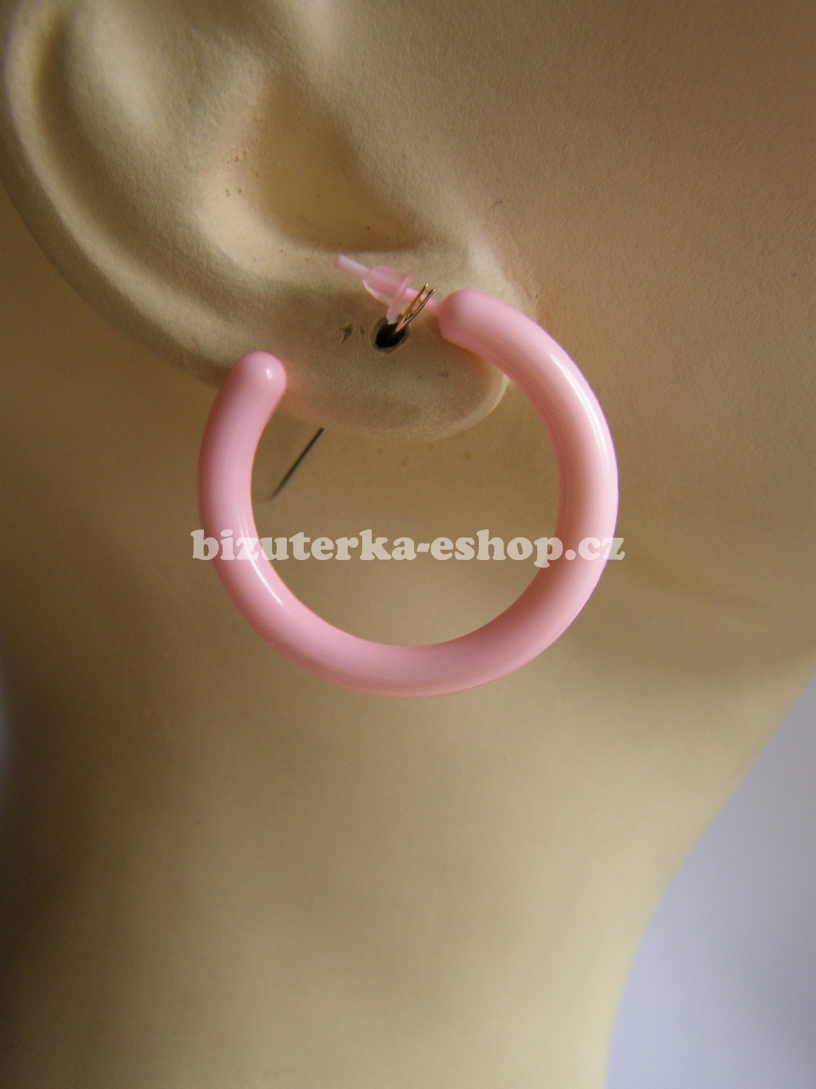 Naušnice kroužky světle růžové BZ-06403