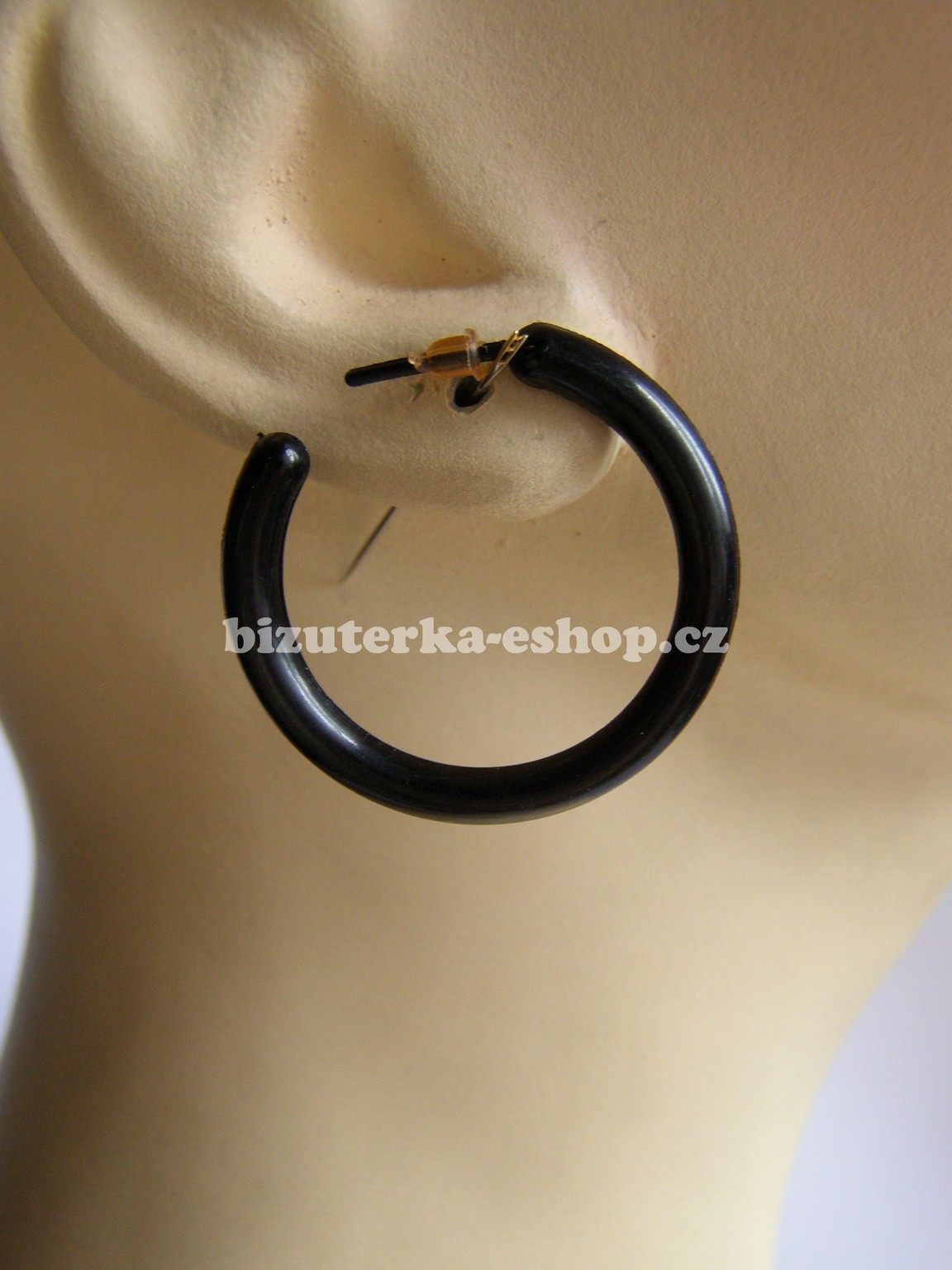 Naušnice kroužky černé BZ-06404
