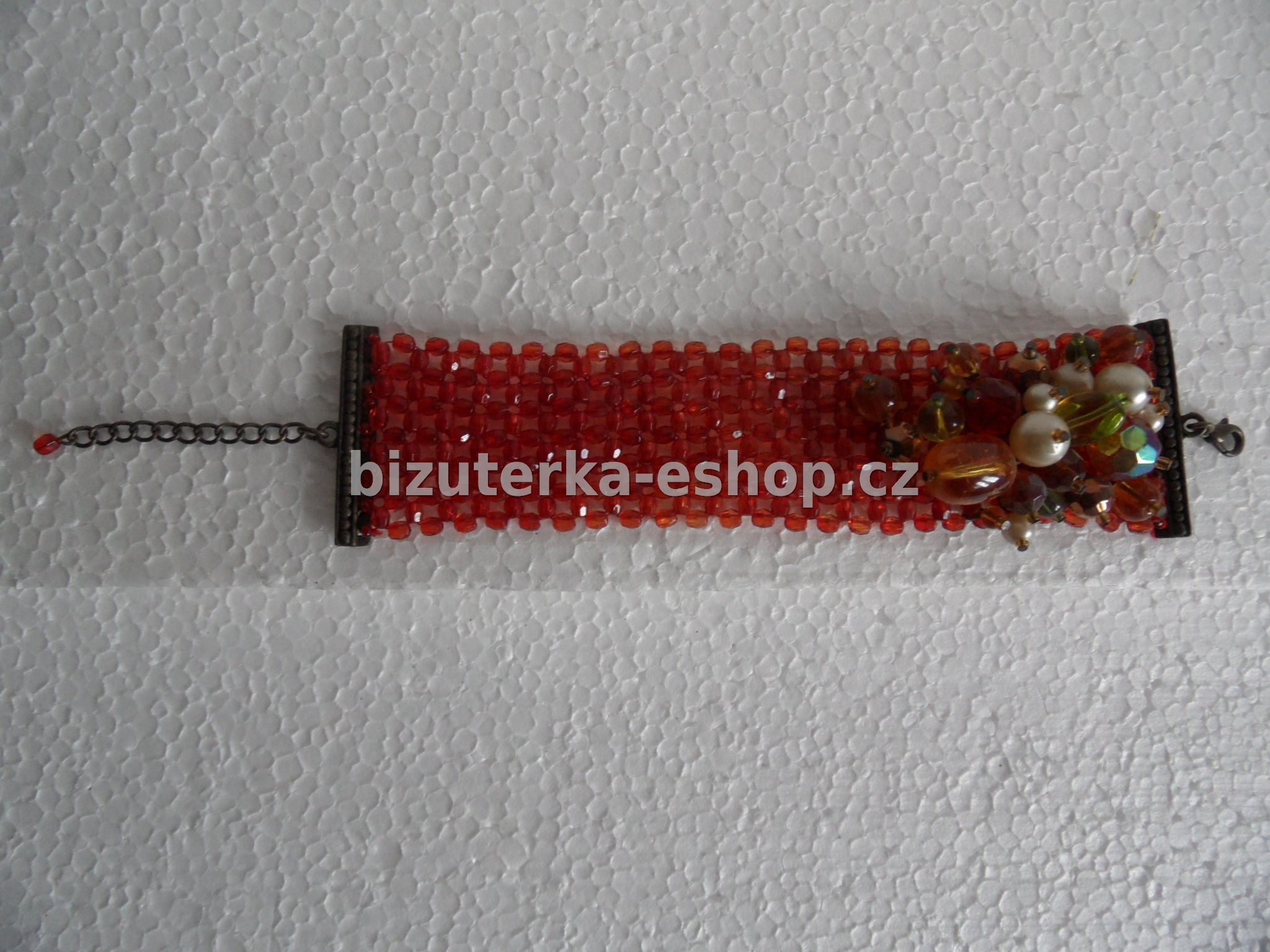 Náramek perličky červený BZ-03295