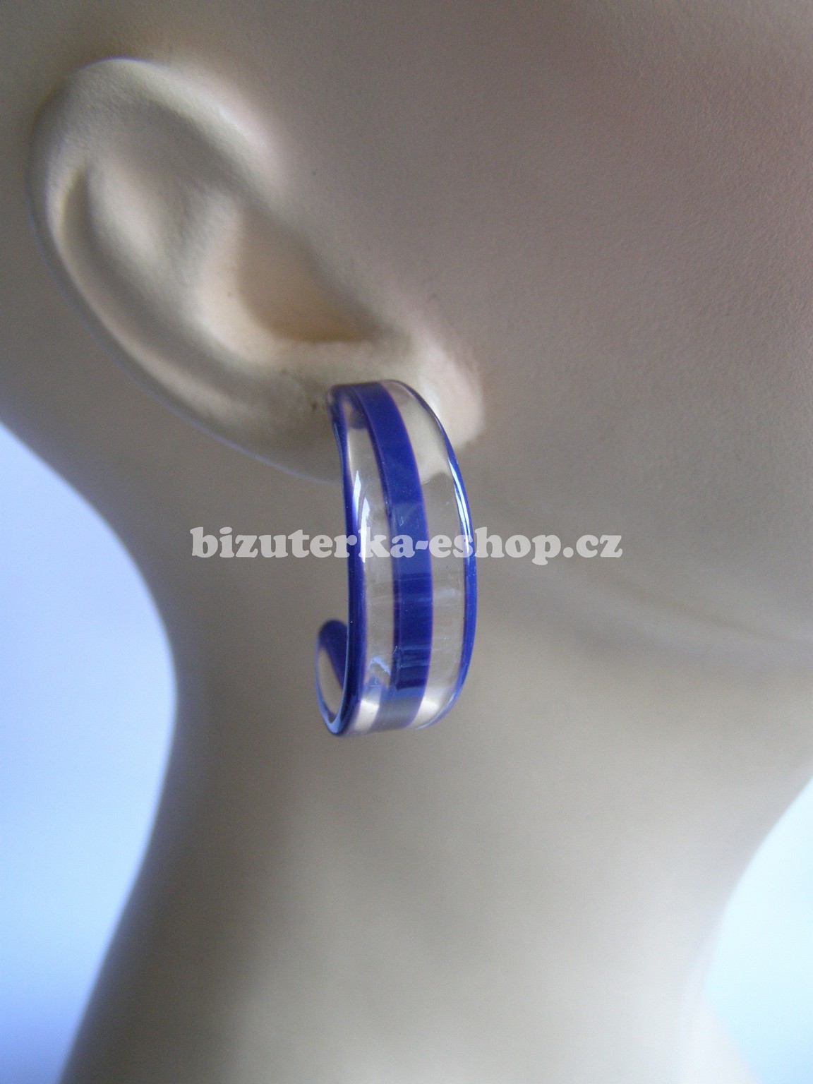 Naušnice kruhy průhledno fialové BZ-06460