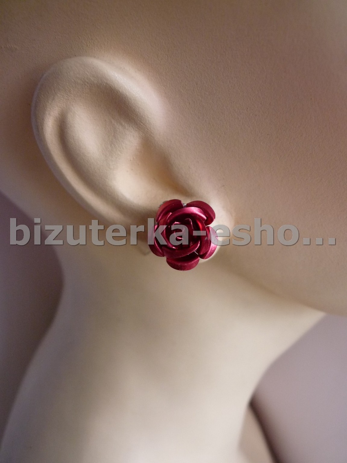 Naušnice klipsy růžičky fuchsiové BZ-6677