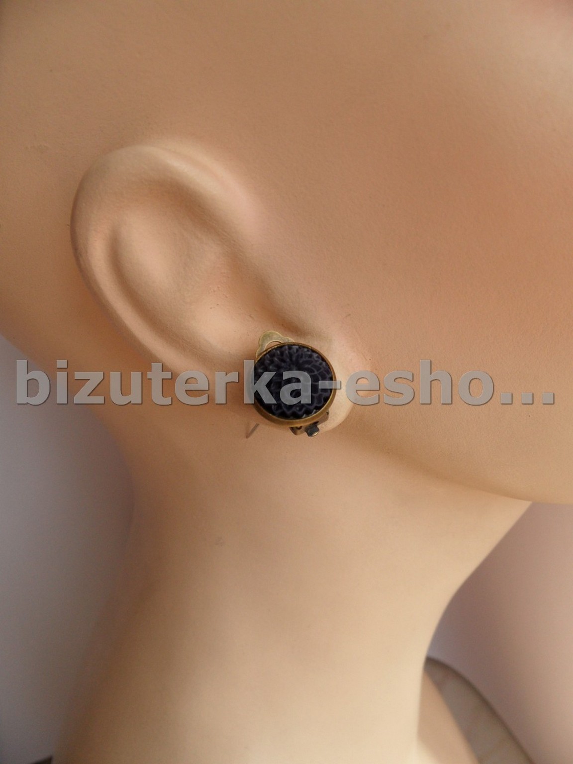 Naušnice klipsy květy tmavě modré BZ-6755