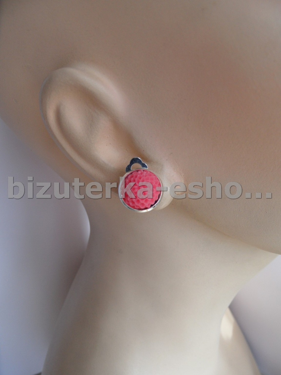 Naušnice klipsy kytičky růžové BZ-6761
