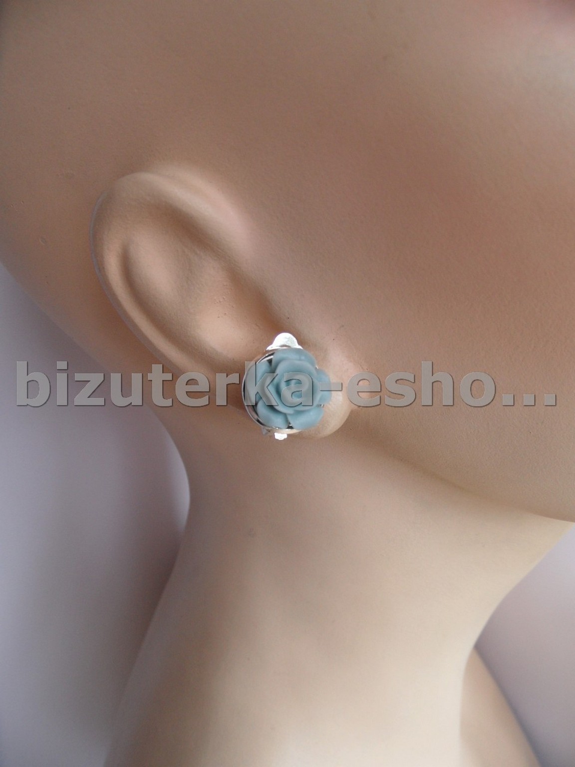 Naušnice klipsy růžičky světle tyrkysové BZ-6781