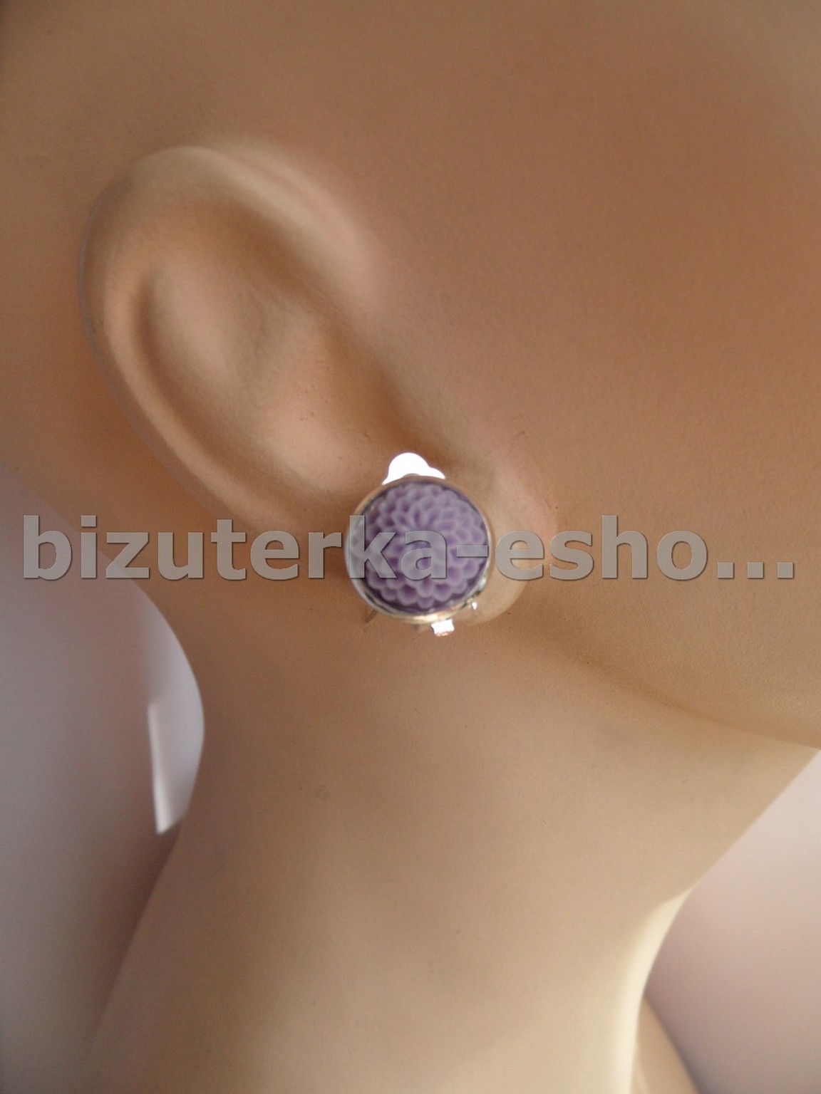 Naušnice klipsy květy fialkové BZ-6803