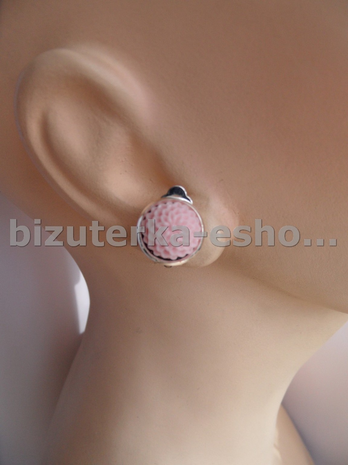 Naušnice klipsy květy světle růžové BZ-6810