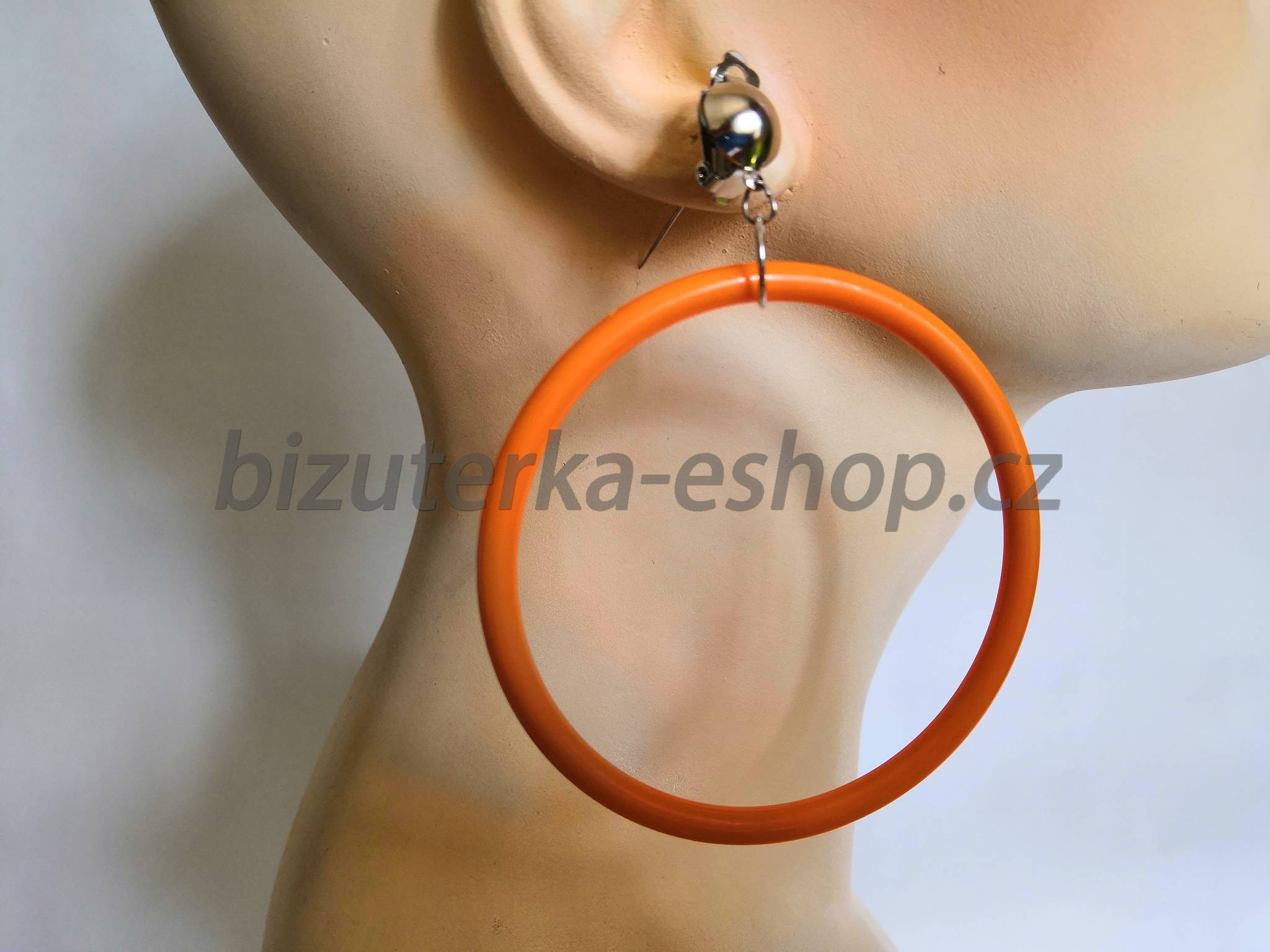 Naušnice klipsy kruhy oranžové BZ-07054