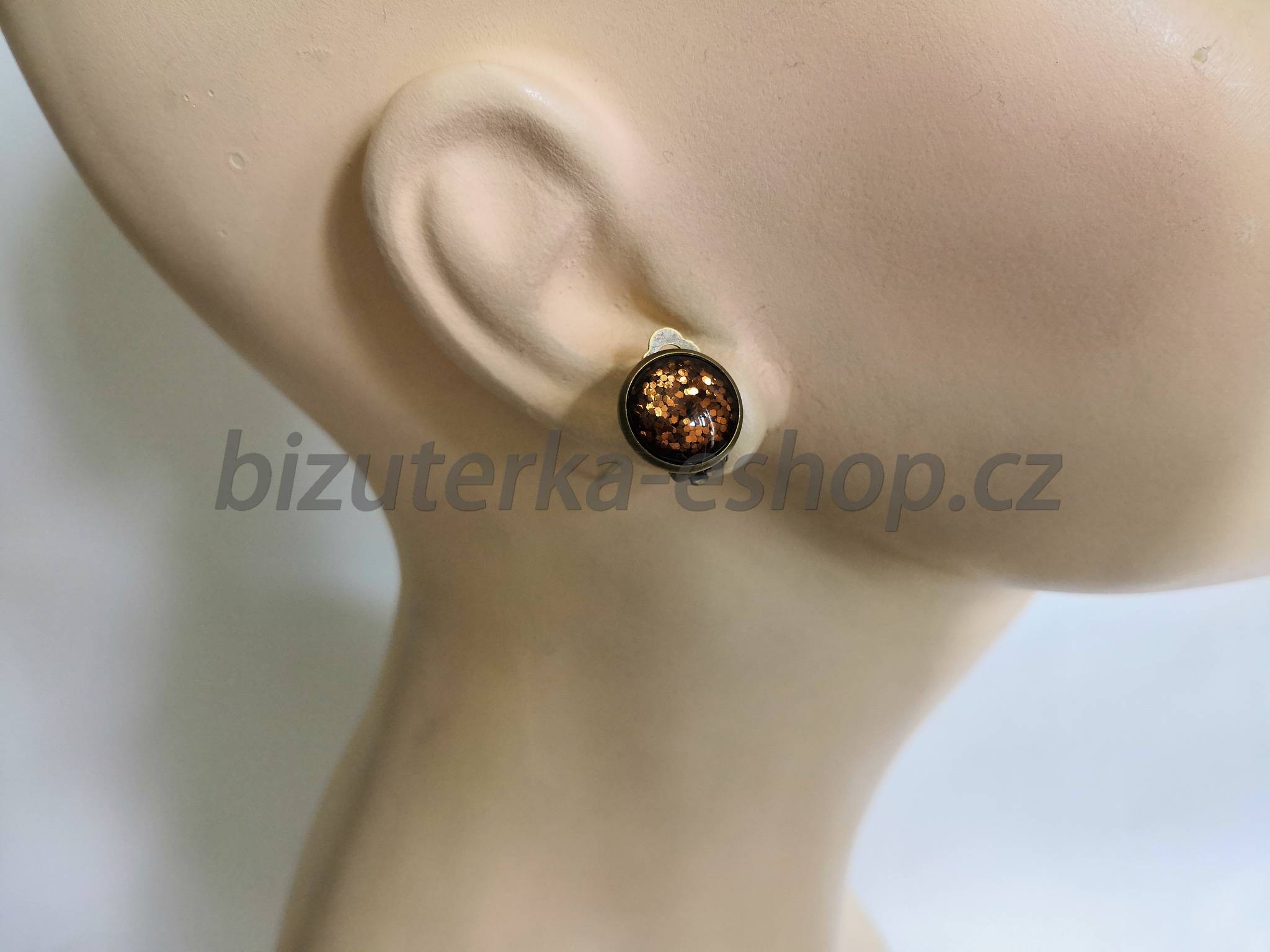Naušnice klipsy hnědé BZ-07058