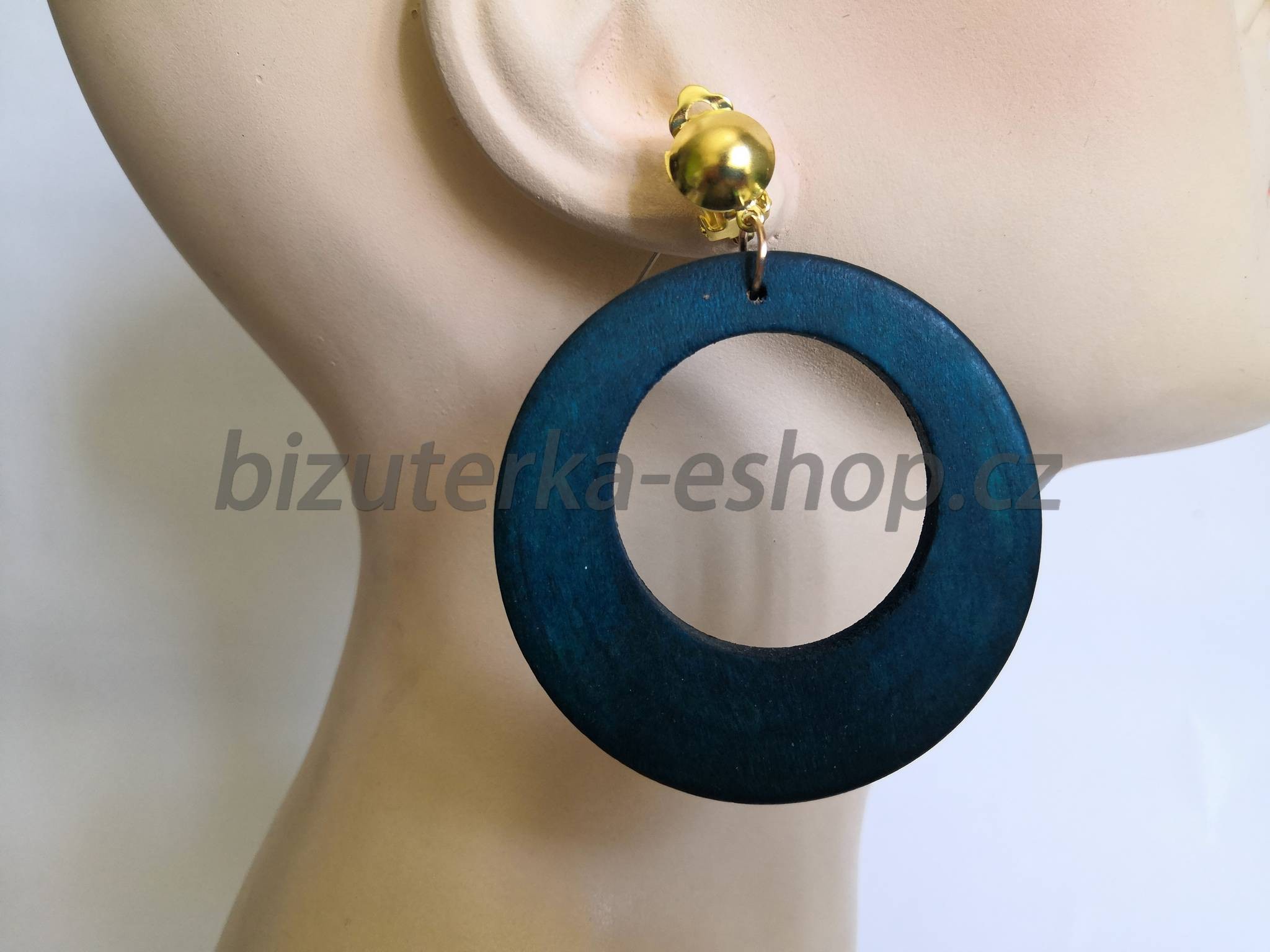 Naušnice klipsy kruhy zelené BZ-07112